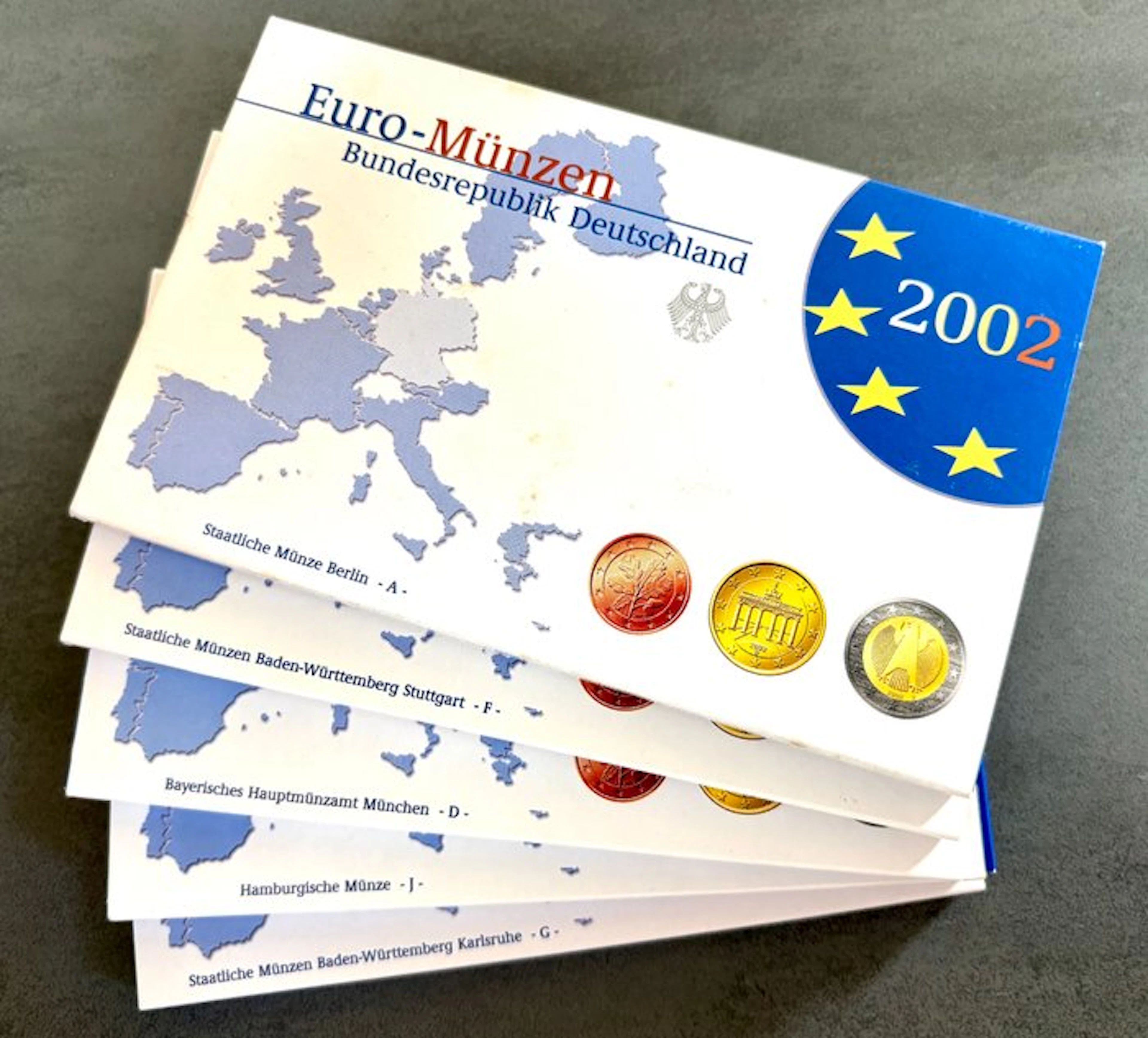 Germany. Proof Set 2002 "A,D,F,G,J" (5 sets) (No reserve price)