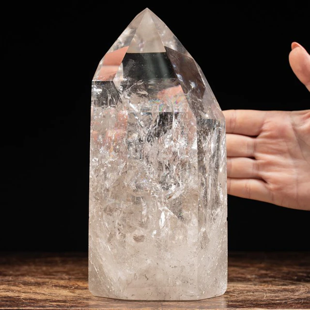 Extra Clear Quartz Tip - XL Size - Ultra Clear Quartz...