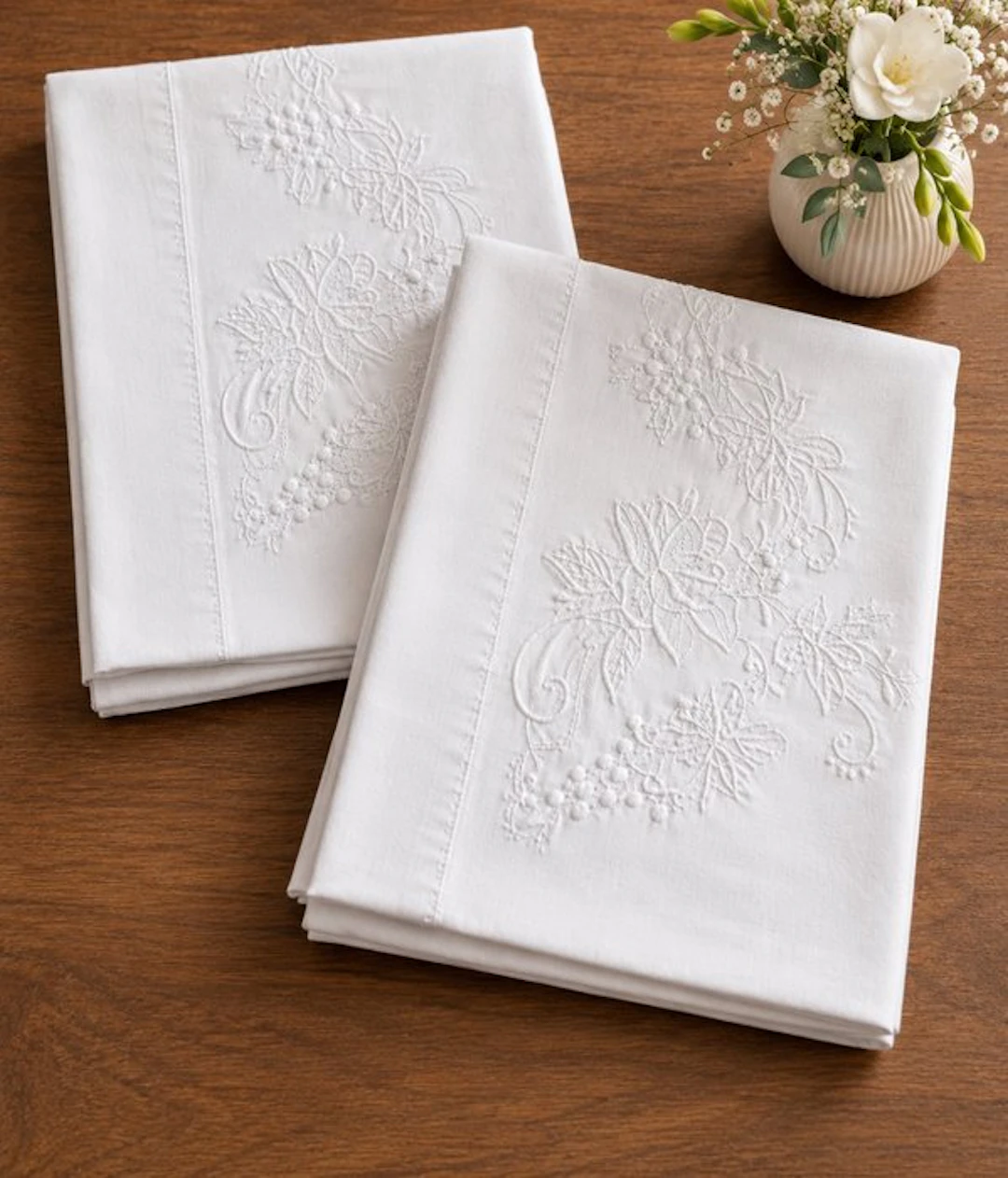 Asciugamani puro lino ricamo a mano - Towel - 110 cm - 60 cm