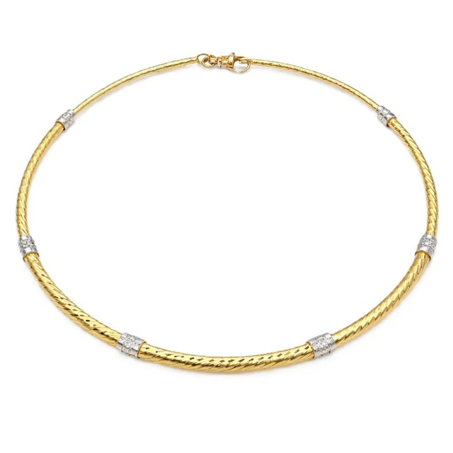Necklace - 18 kt. Yellow gold, White gold - Made in Italy - Handmade