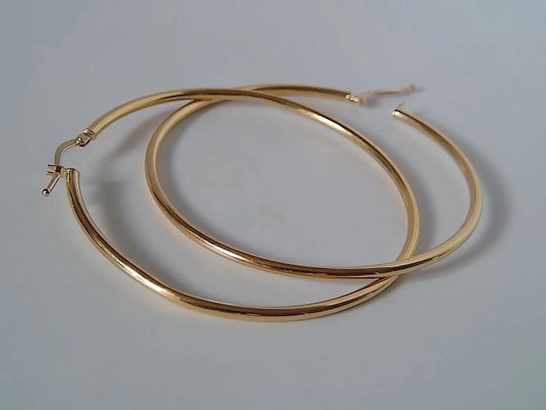No reserve price - Earrings - 18 kt. Yellow gold - Hoops - Diameter 5.5 cm