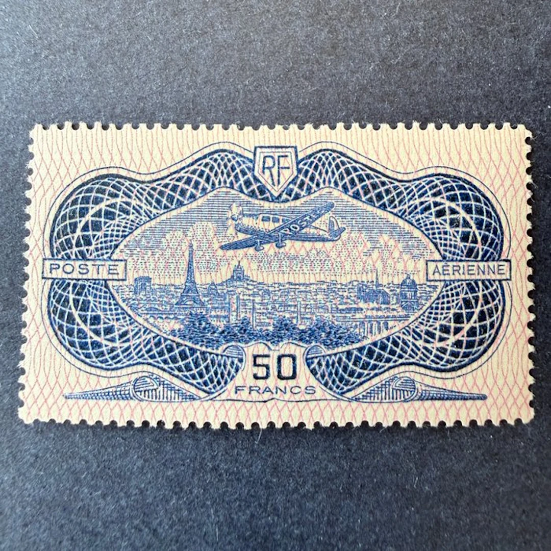 France - Airmail post Yvert 15 "Burelé" new* with hinge. Very good.