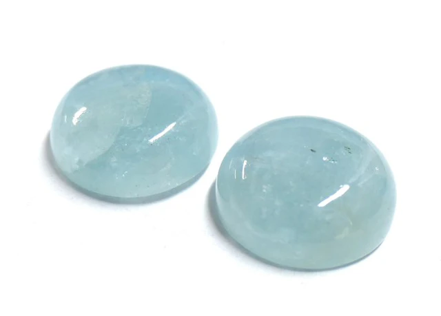 Gorgeous lot of aquamarine, 100% natural. Cabochon- 5.72 g - (2)