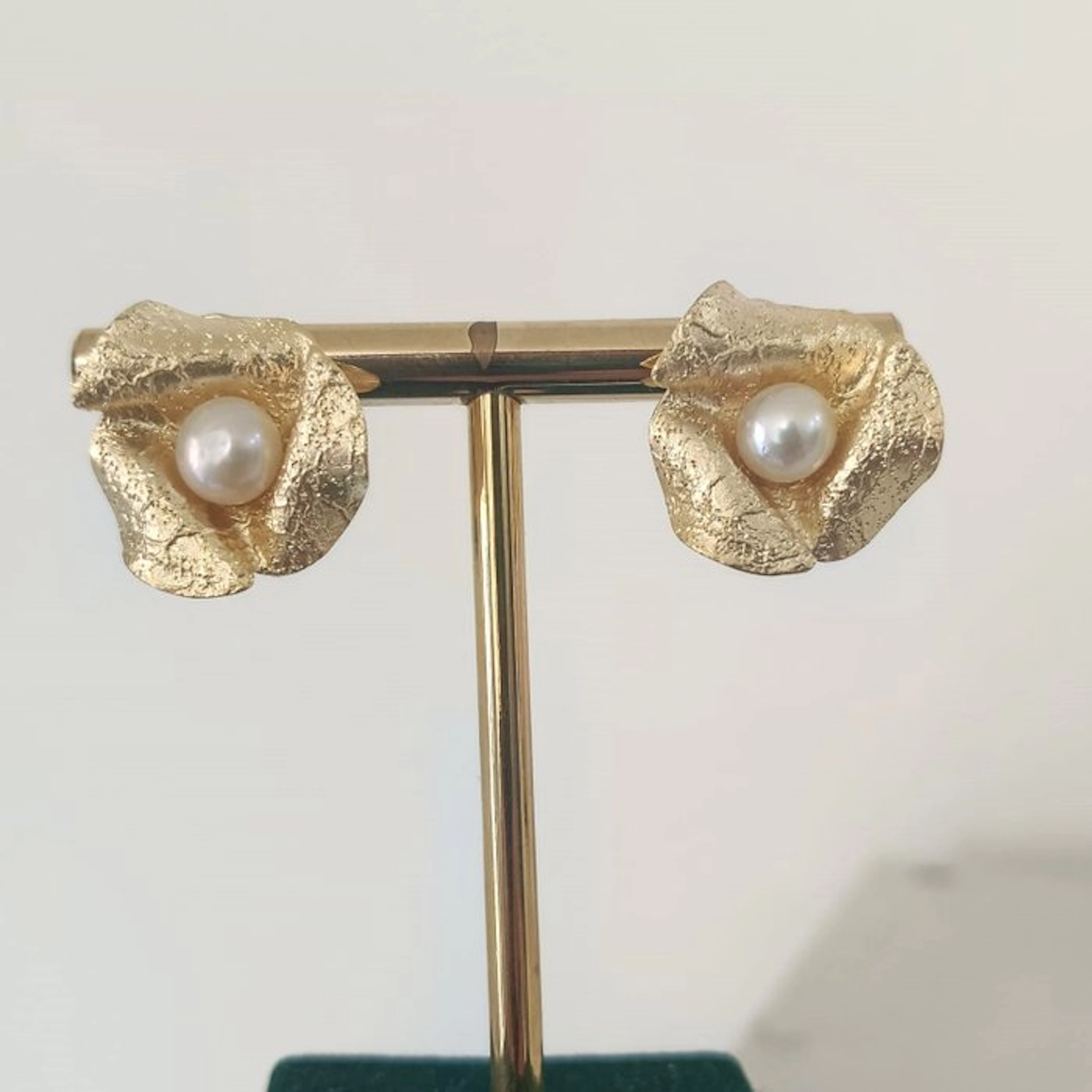 No reserve price - Earrings Silver Pearl