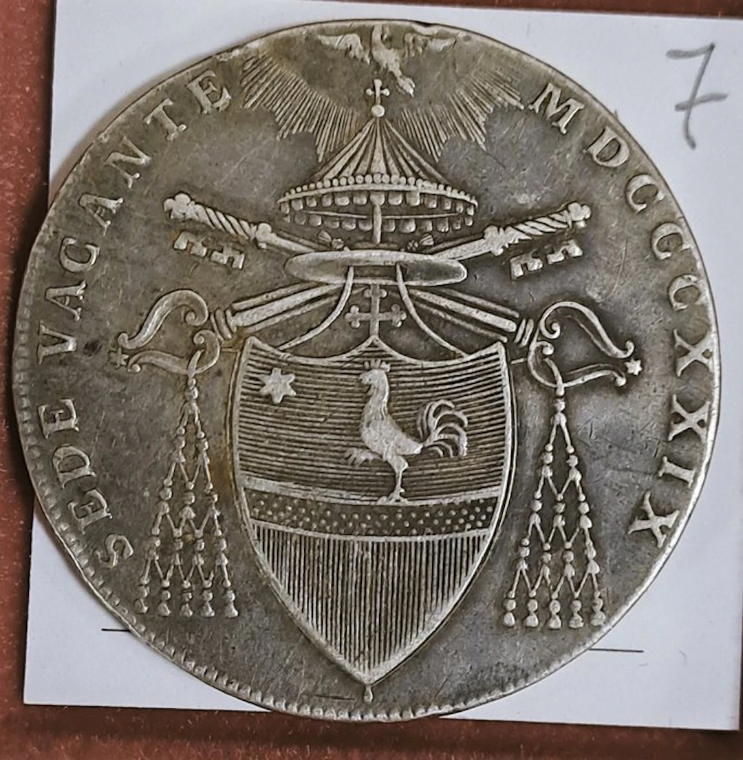 Italy, Papal State Scudo 1829 Sede Vacante Bologna (No reserve price)