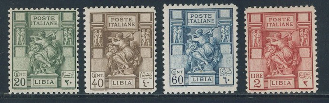 Italian Libya - Sibilla dent. 11, complete series no. 54/57.