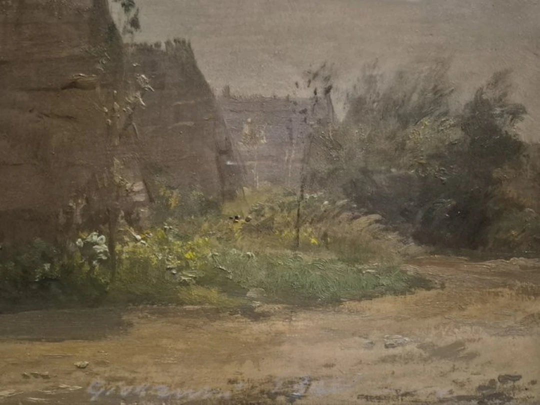 Giovanni Barbisan (1914-1988) - Paesaggio lagunare con casale