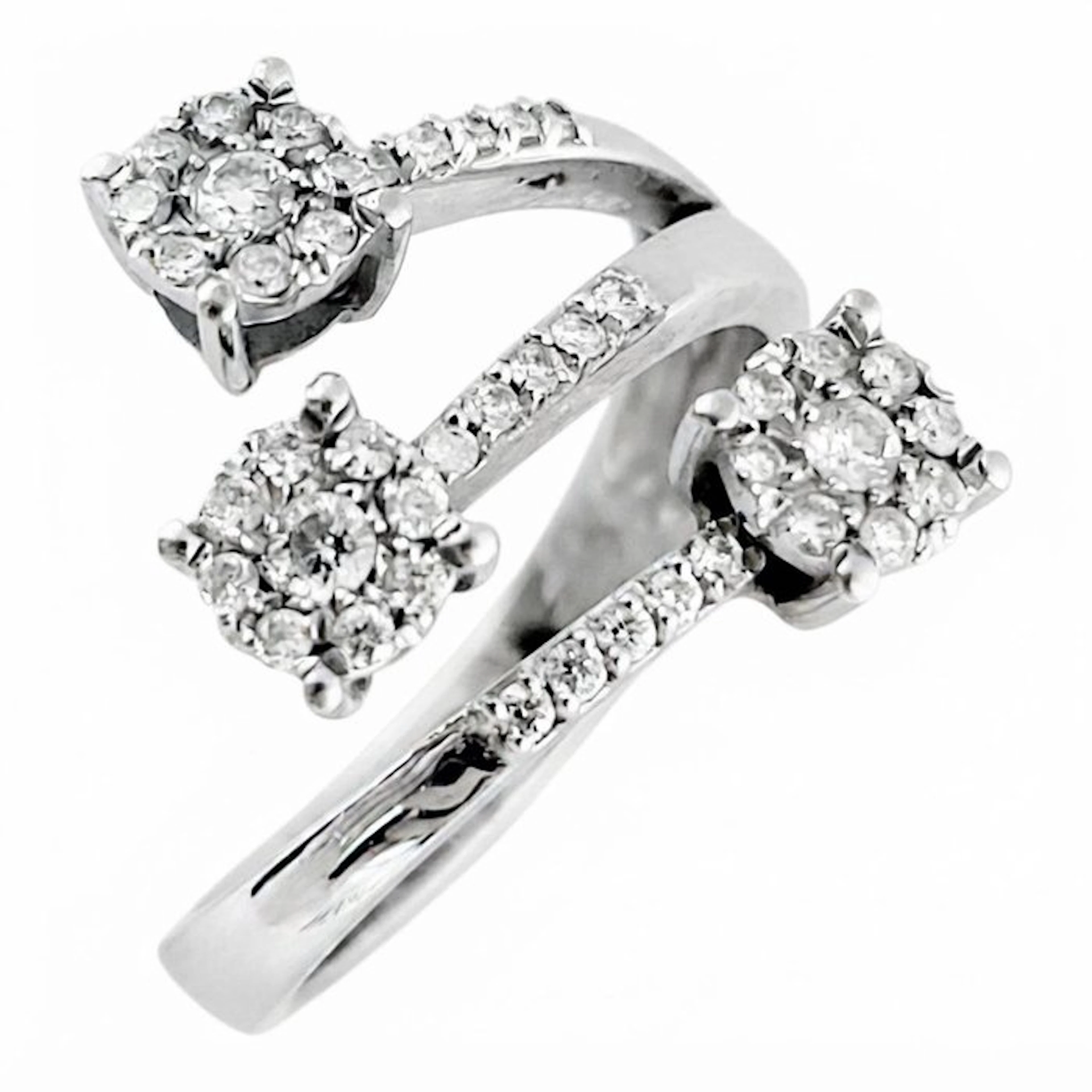 Ring - 18 kt. White gold - 1.12ct. tw. Diamond (Natural) - Made in Italy