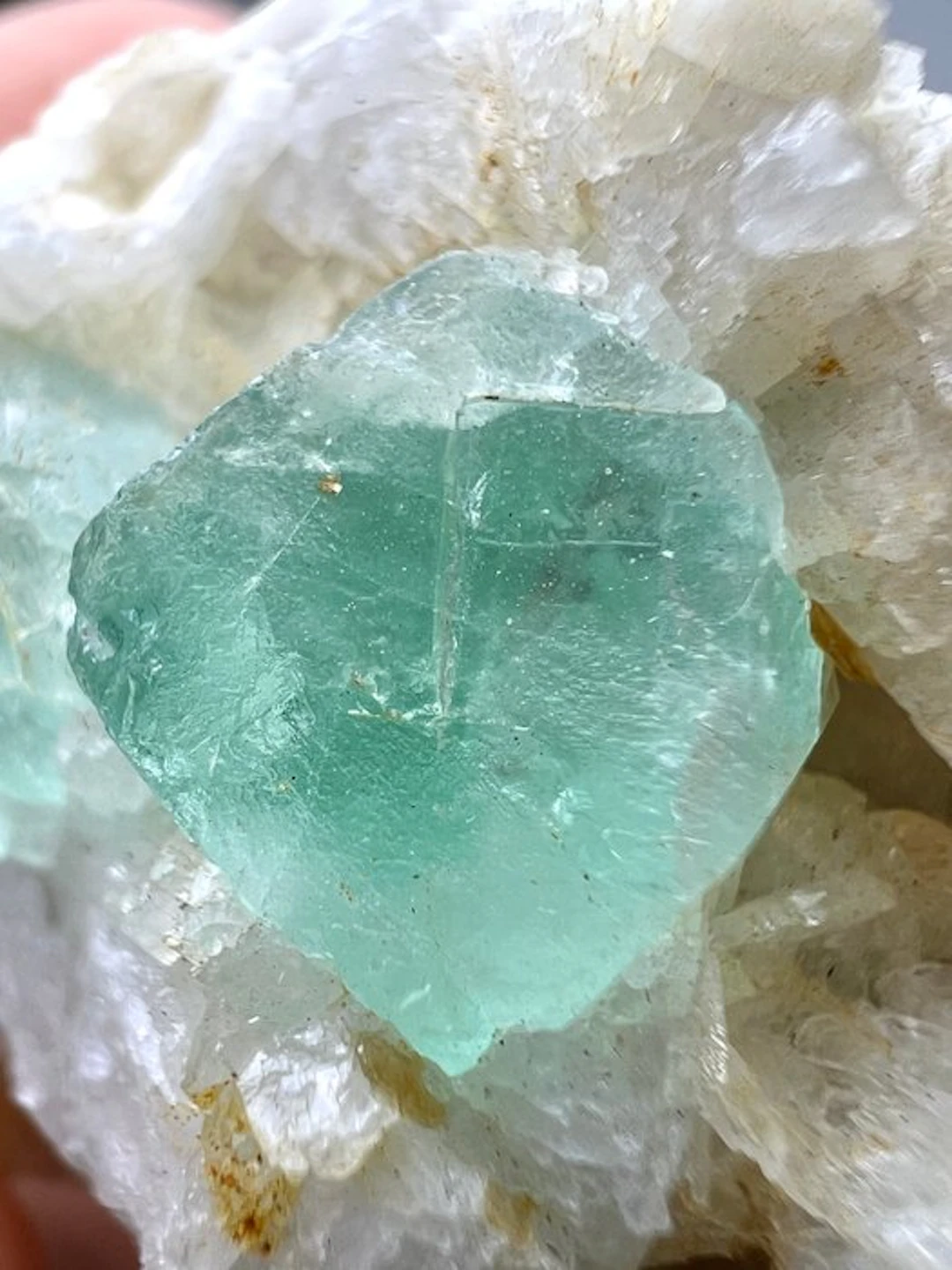 33 Gram Full Terminated Green Fluorite Crystals On Matrix...