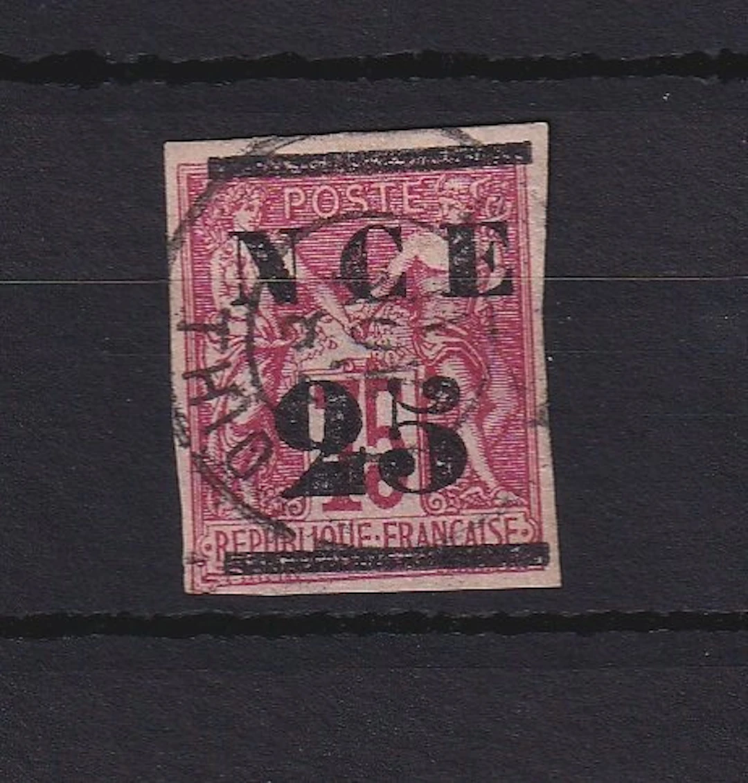 New Caledonia 1881/1883 - cote 575€, 25 sur 75cts rose - Yvert n°5