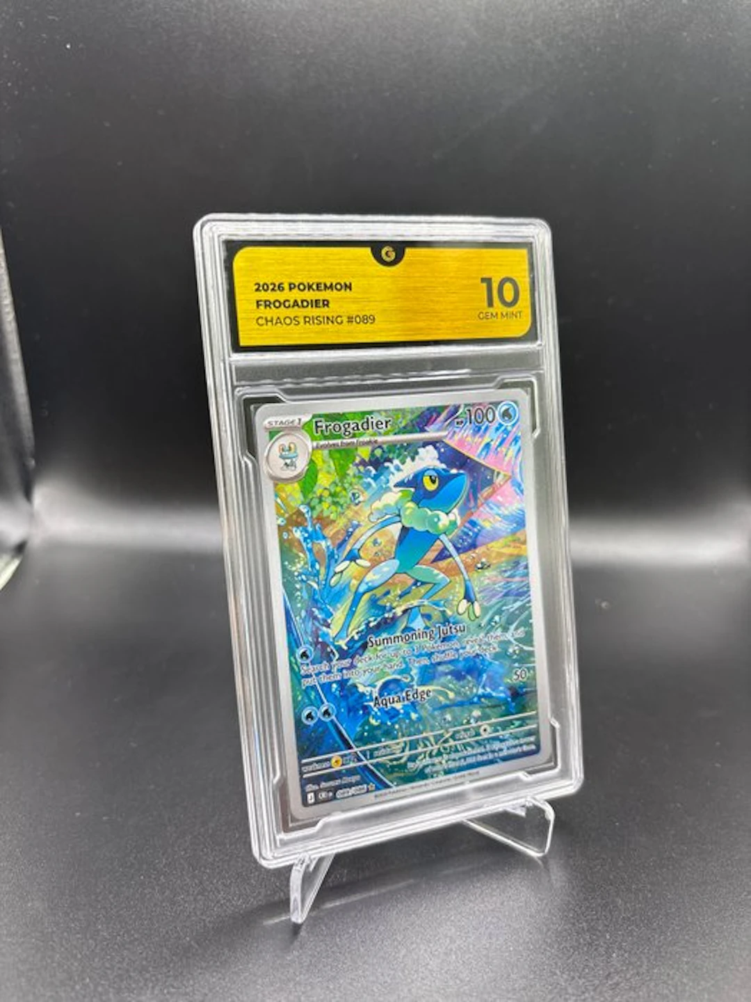 Pokémon - 1 Graded card - Frogadier 089 Chaos Rising Full art - GG 10