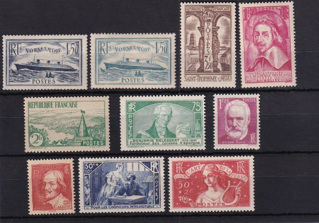 France 1935 - full year, without hinge, price 745€ - Yvert n°299/308