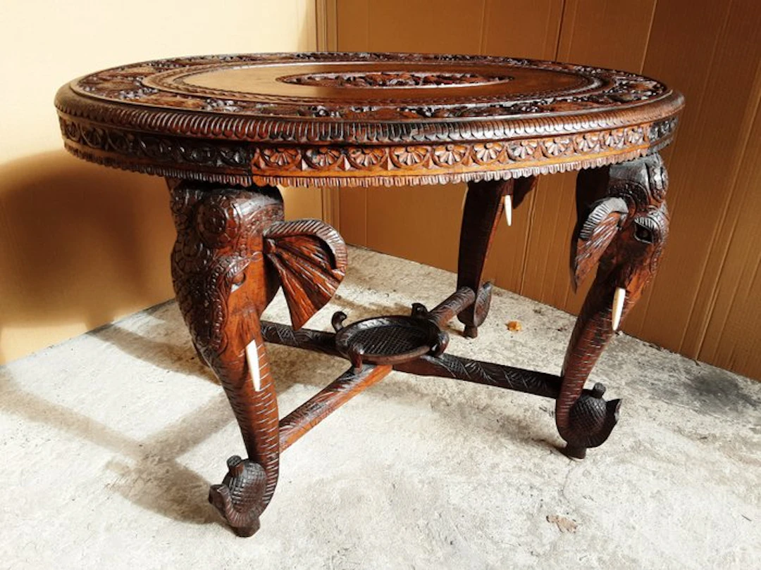 Anglo-Indian table - Wood, Ivory - India - British Raj (1858-1947)