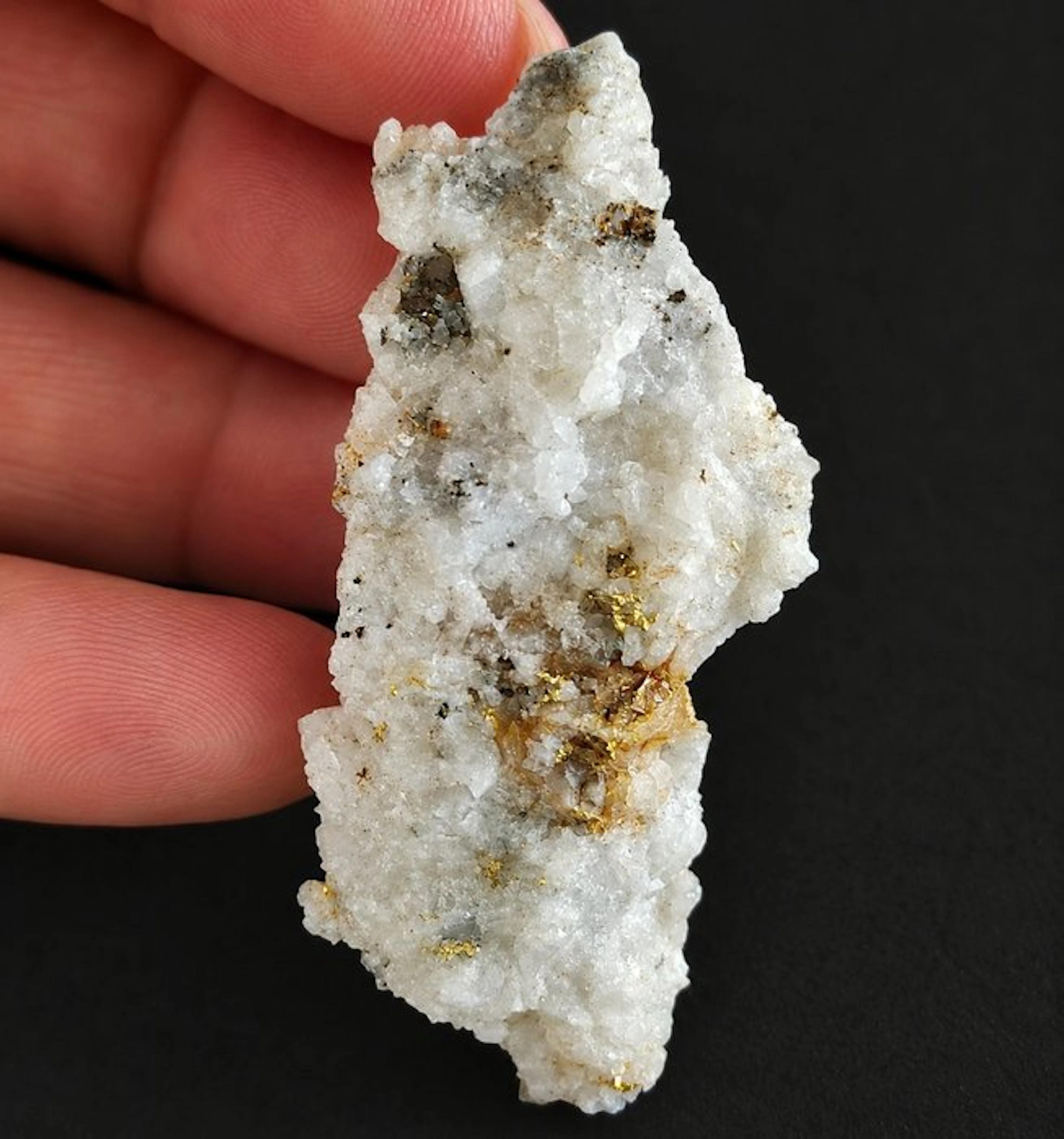 Gold Crystals on matrix - Height: 1 cm - Width: 2.5 cm- 12 g - (1)
