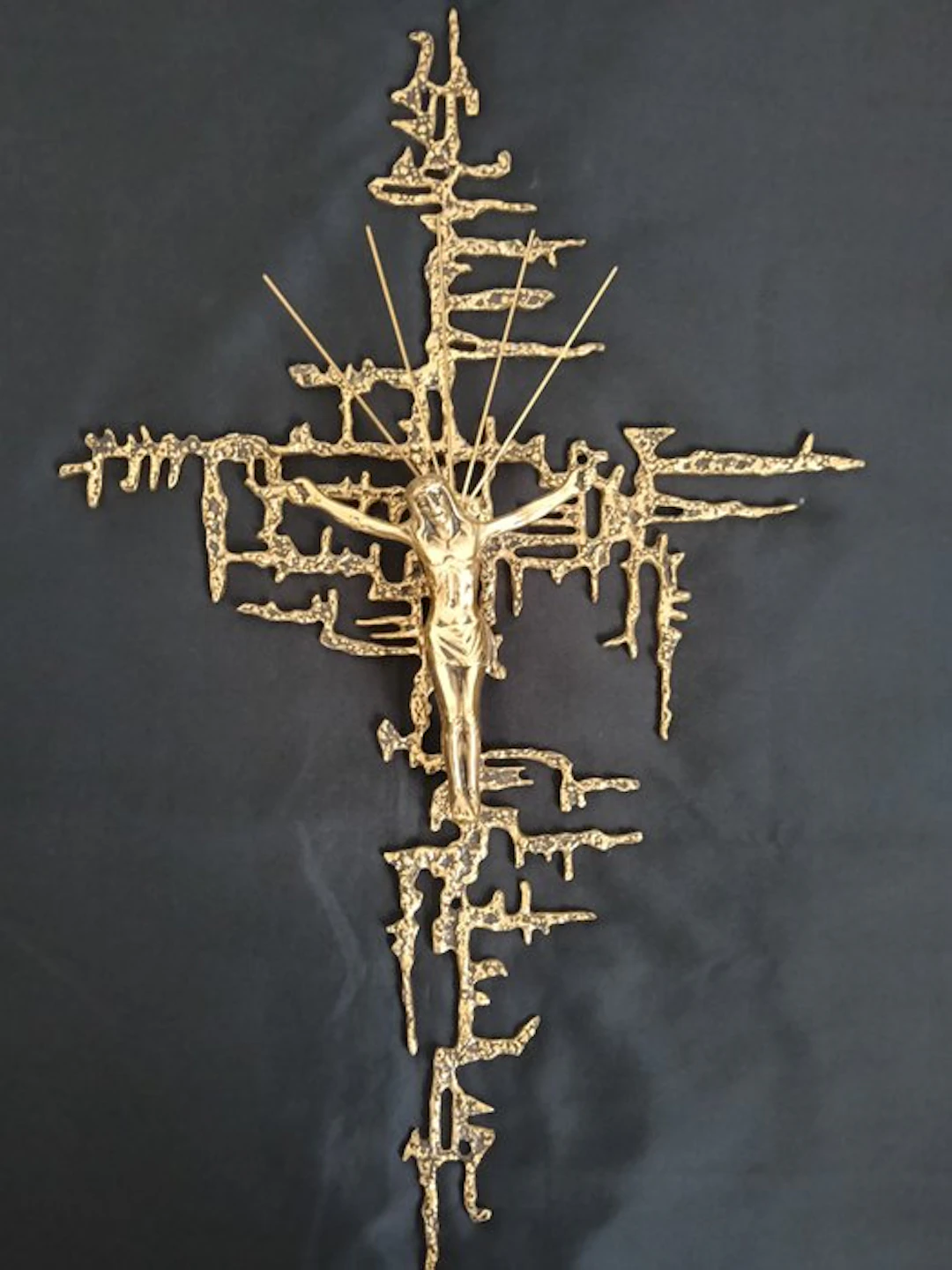 Sculpture, Crucifijo - Cristo de San Juan de la Cruz - 70.1 cm - Gilt bronze