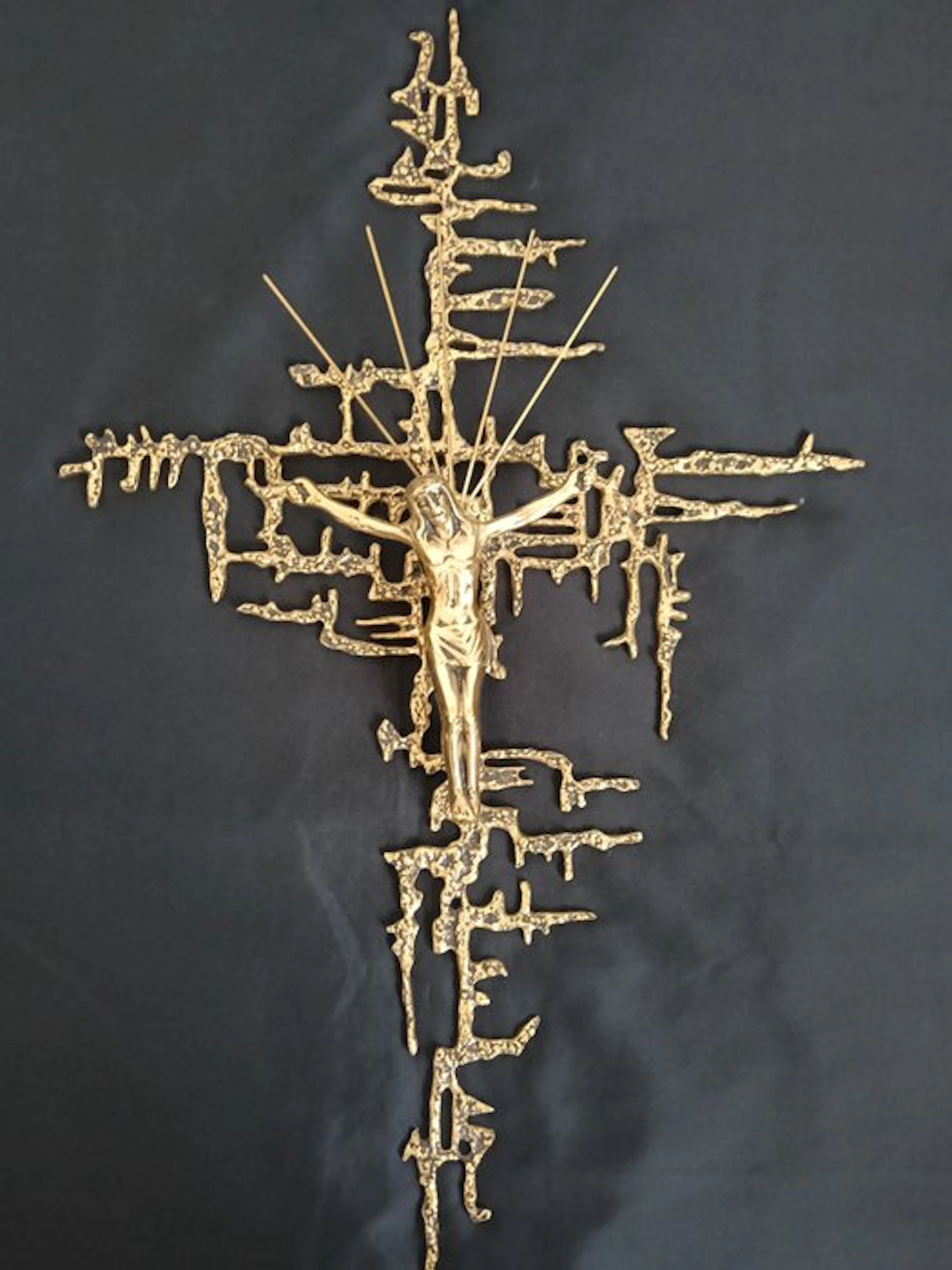 Sculpture, Crucifijo - Cristo de San Juan de la Cruz - 70.1 cm - Gilt bronze