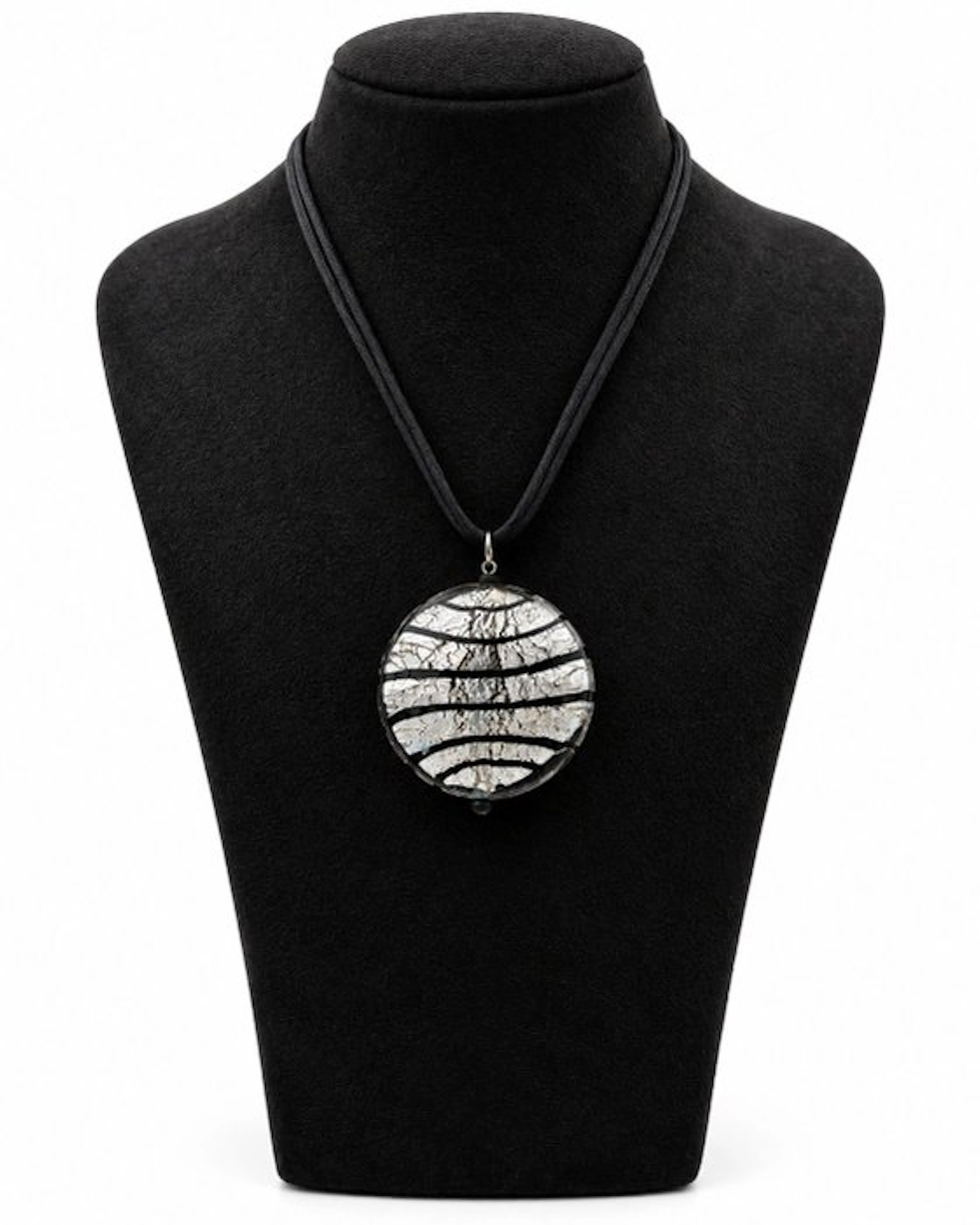 Murano glass - Necklace - silver leaf