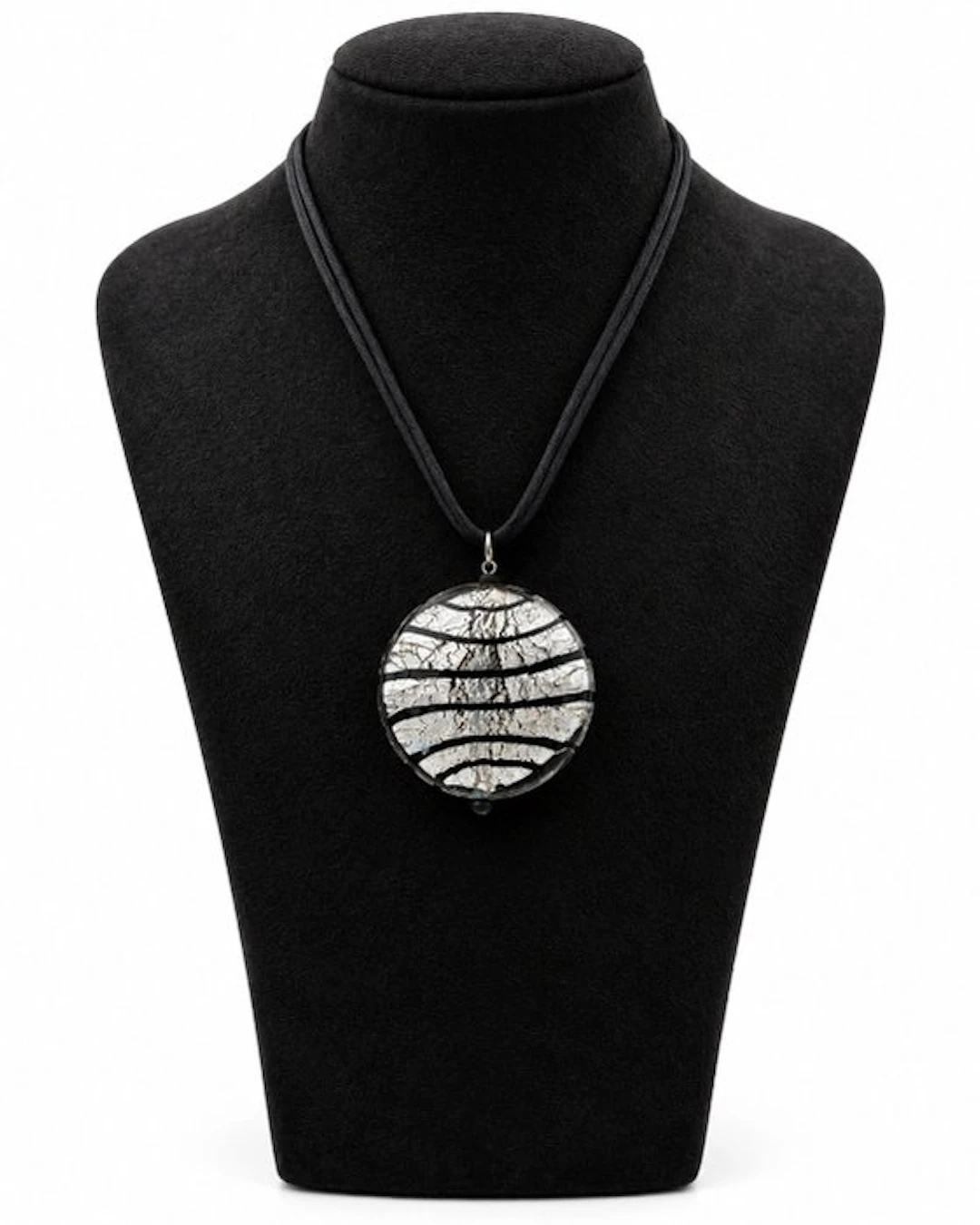 Murano glass - Necklace - silver leaf