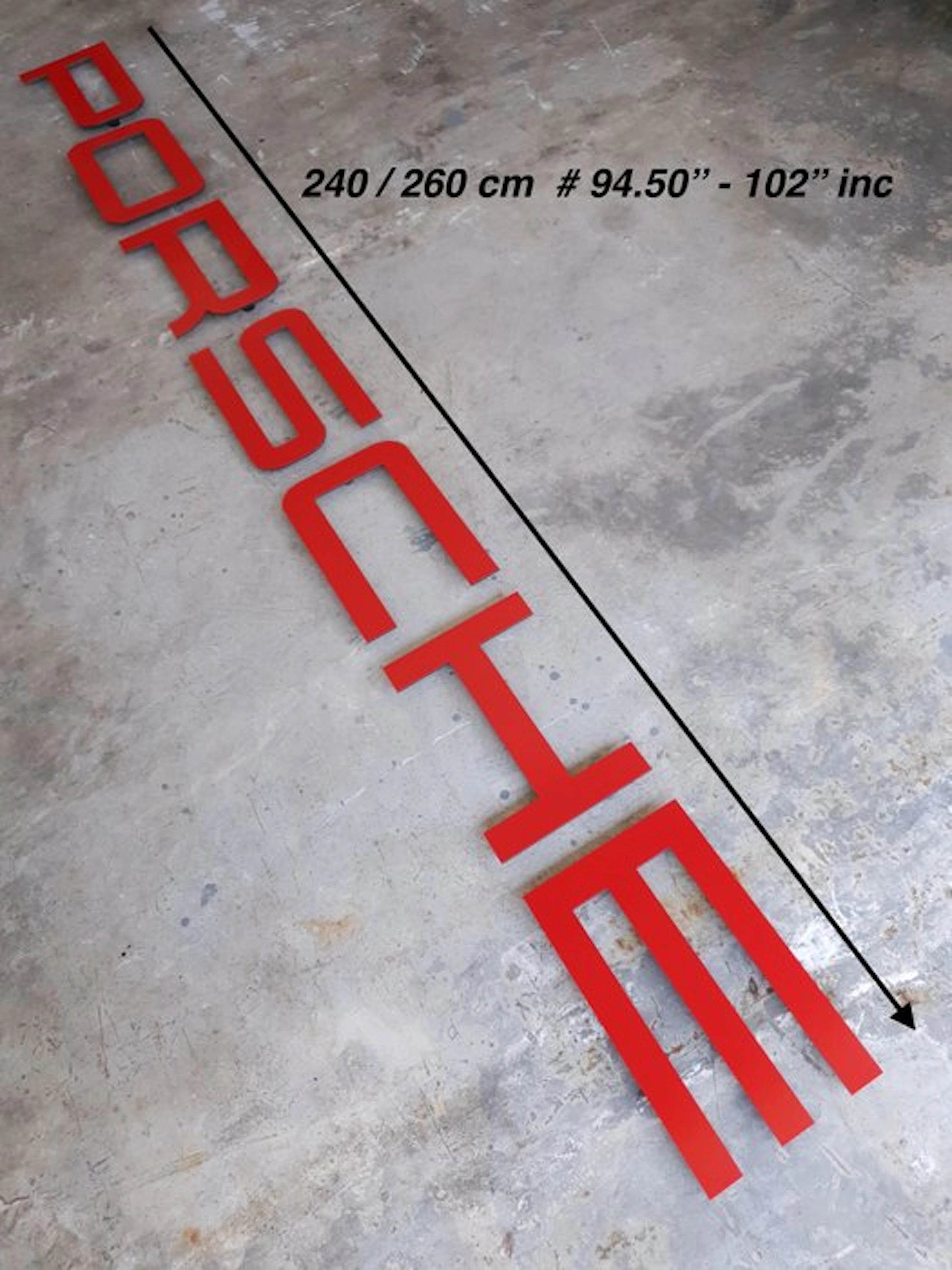 Sign - Porsche - Professional wall logo in Aluminium*...