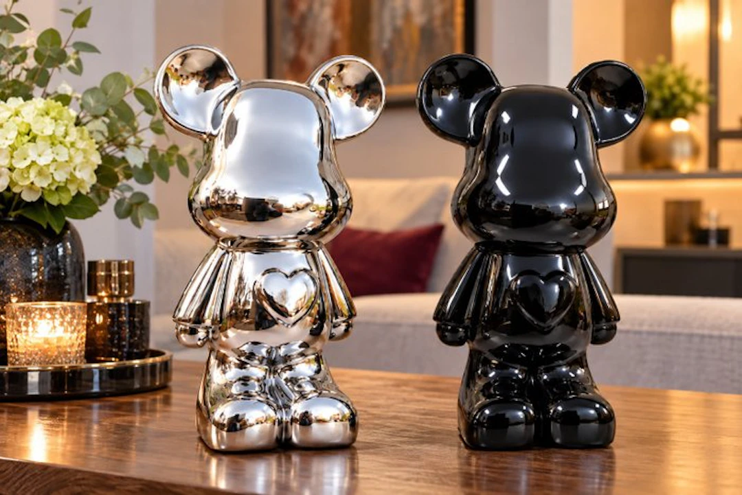 Statue, design teddy bear - 27 cm - polyresin