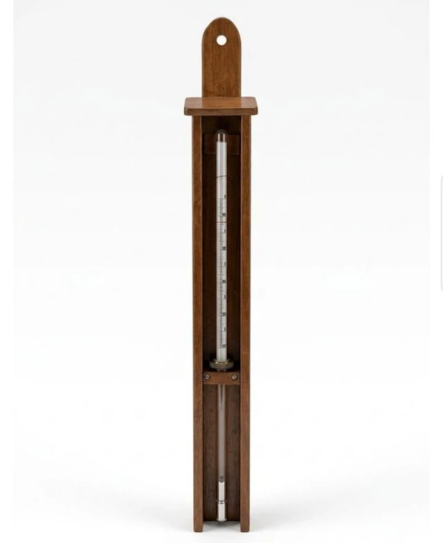 vacuum gauge - wood/glass - 1960-1970 - Scientific instrument