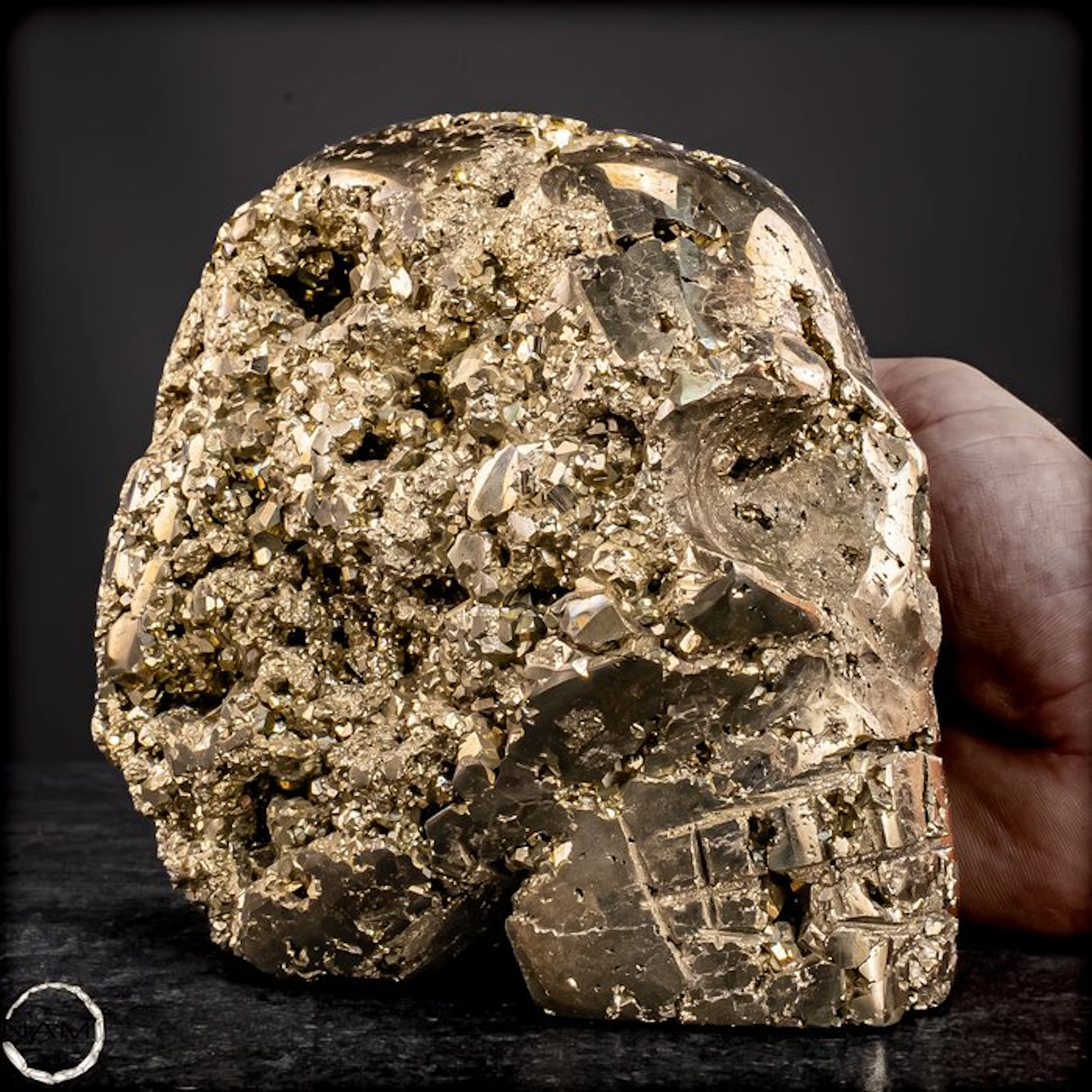 Natural pyrite skull of the highest quality- 3190.39 g