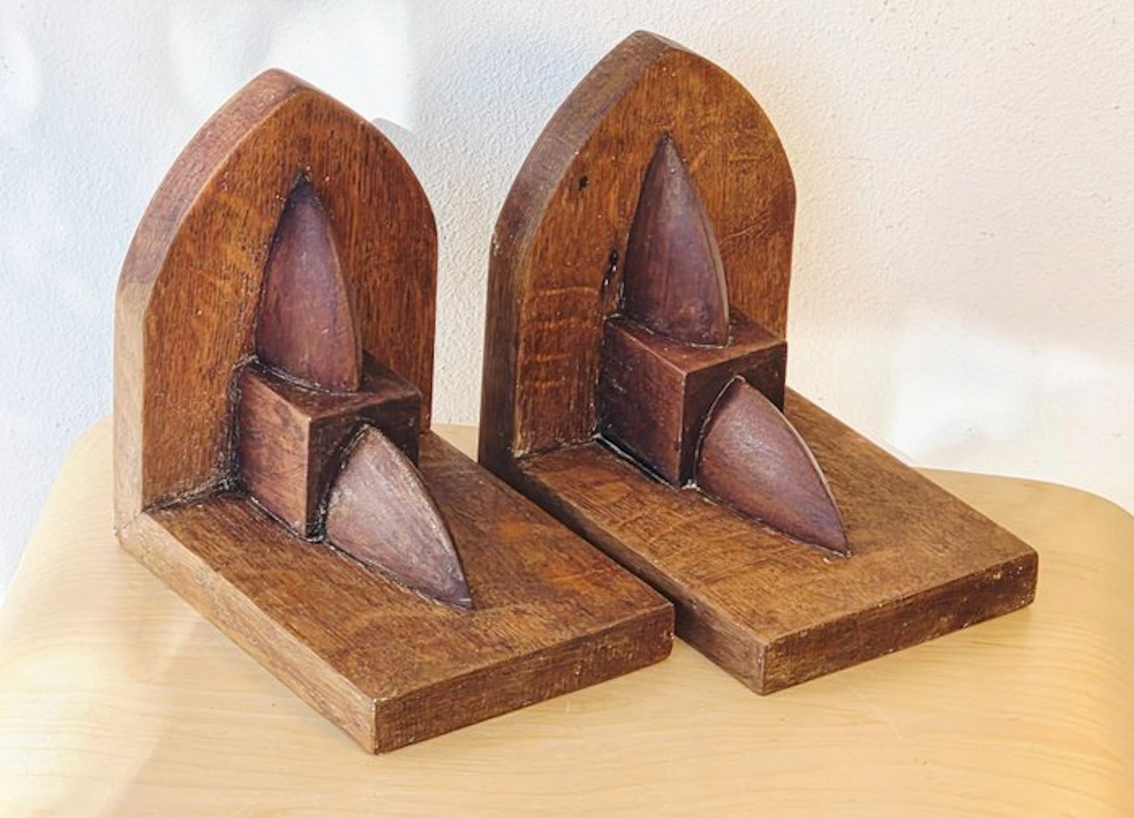 Bookends (2) - Oak - the Amsterdam School