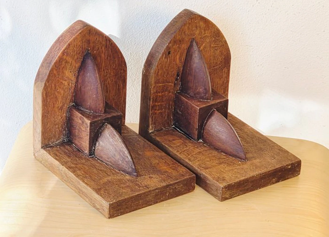 Bookends (2) - Oak - the Amsterdam School