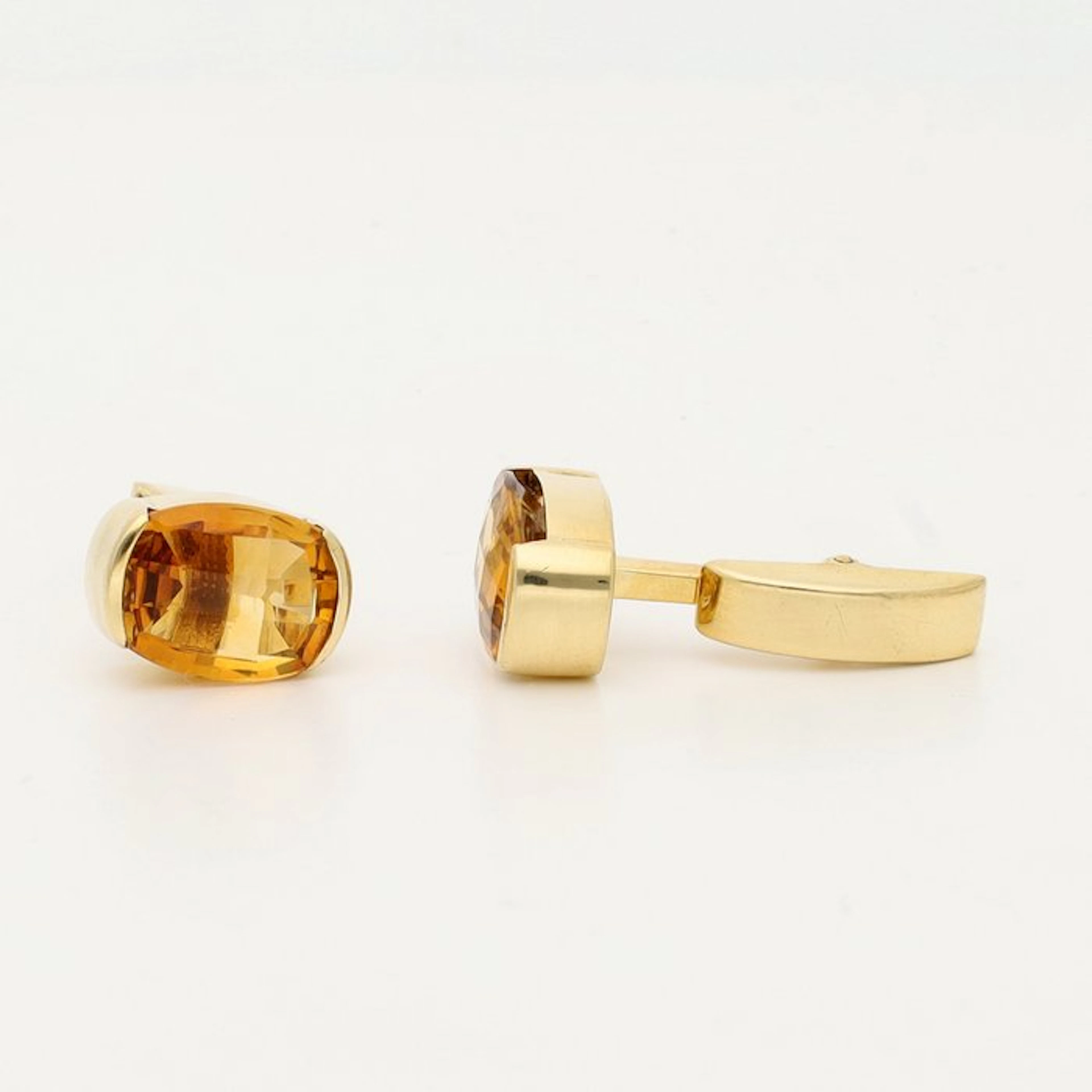 Cufflinks - 18 kt. Yellow gold - 5.40ct. tw. Citrine