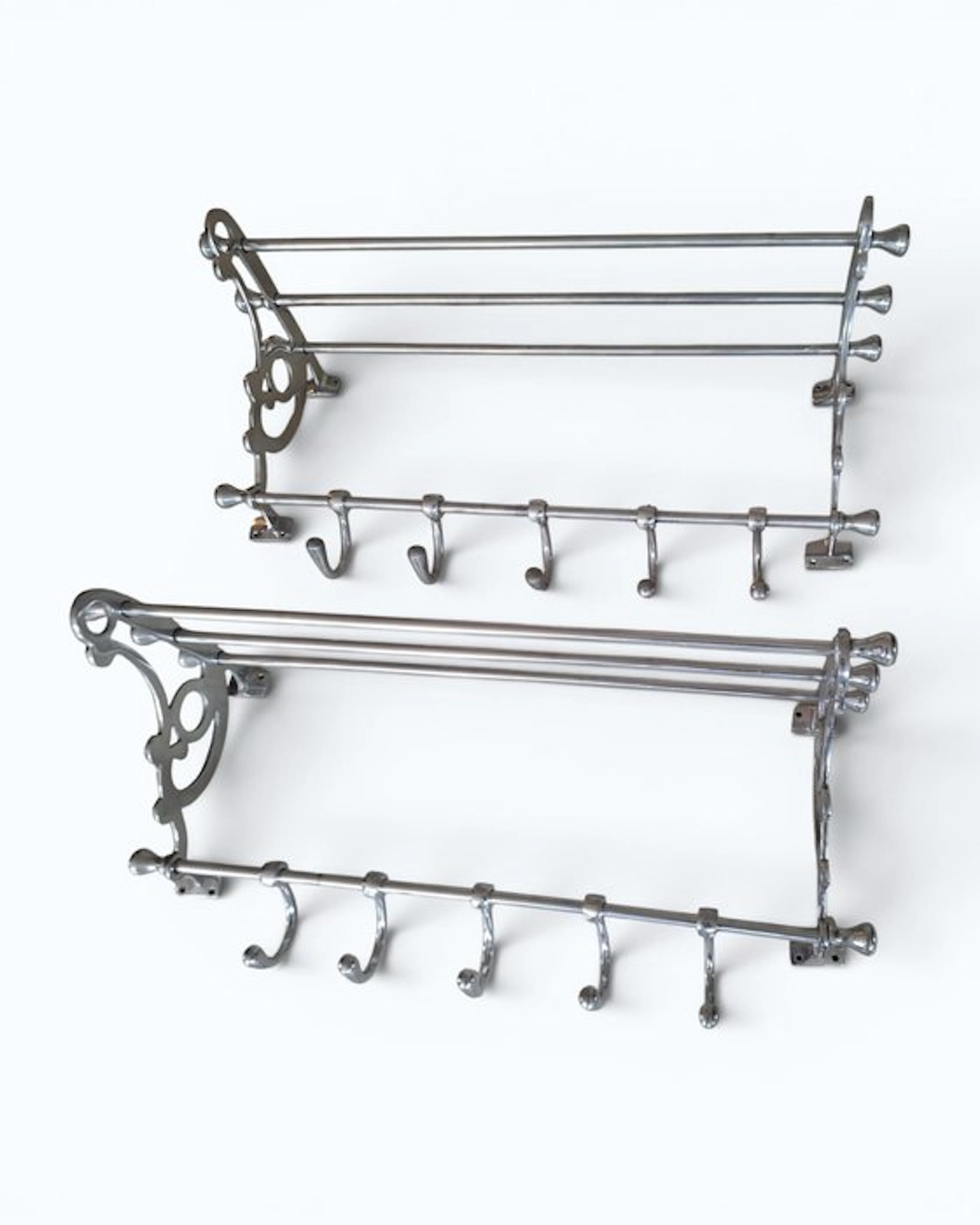 Coat rack (2) - Alloy - With a hat shelf