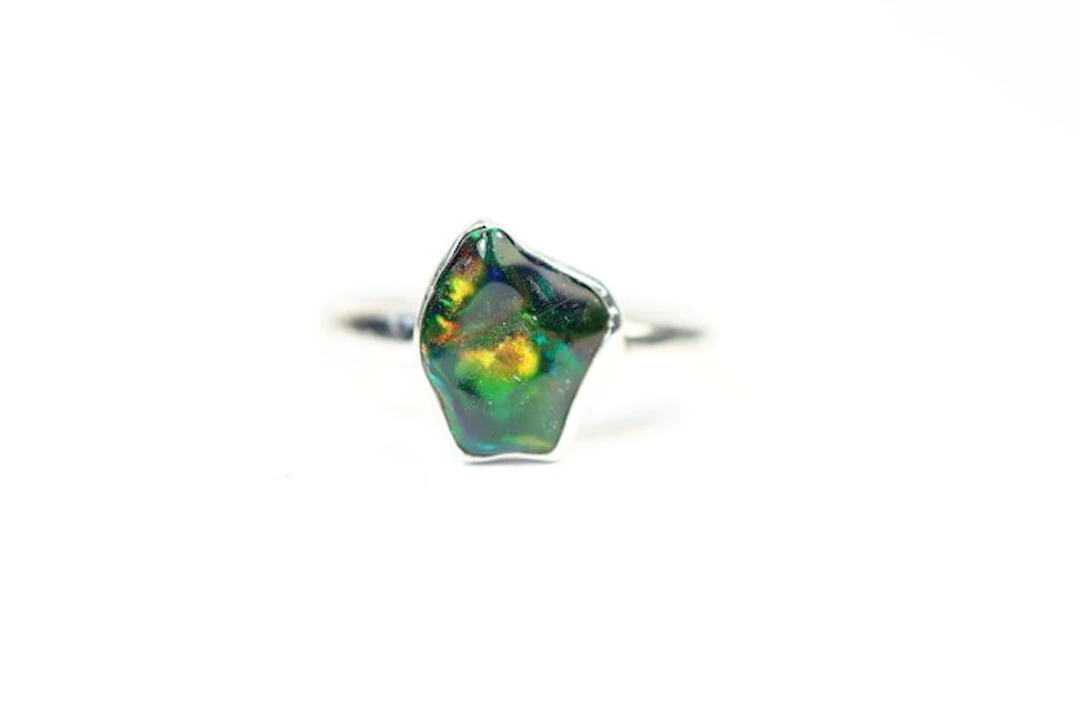 Black Chalama Opal Ring / polished / new- 2.48 g - (1)