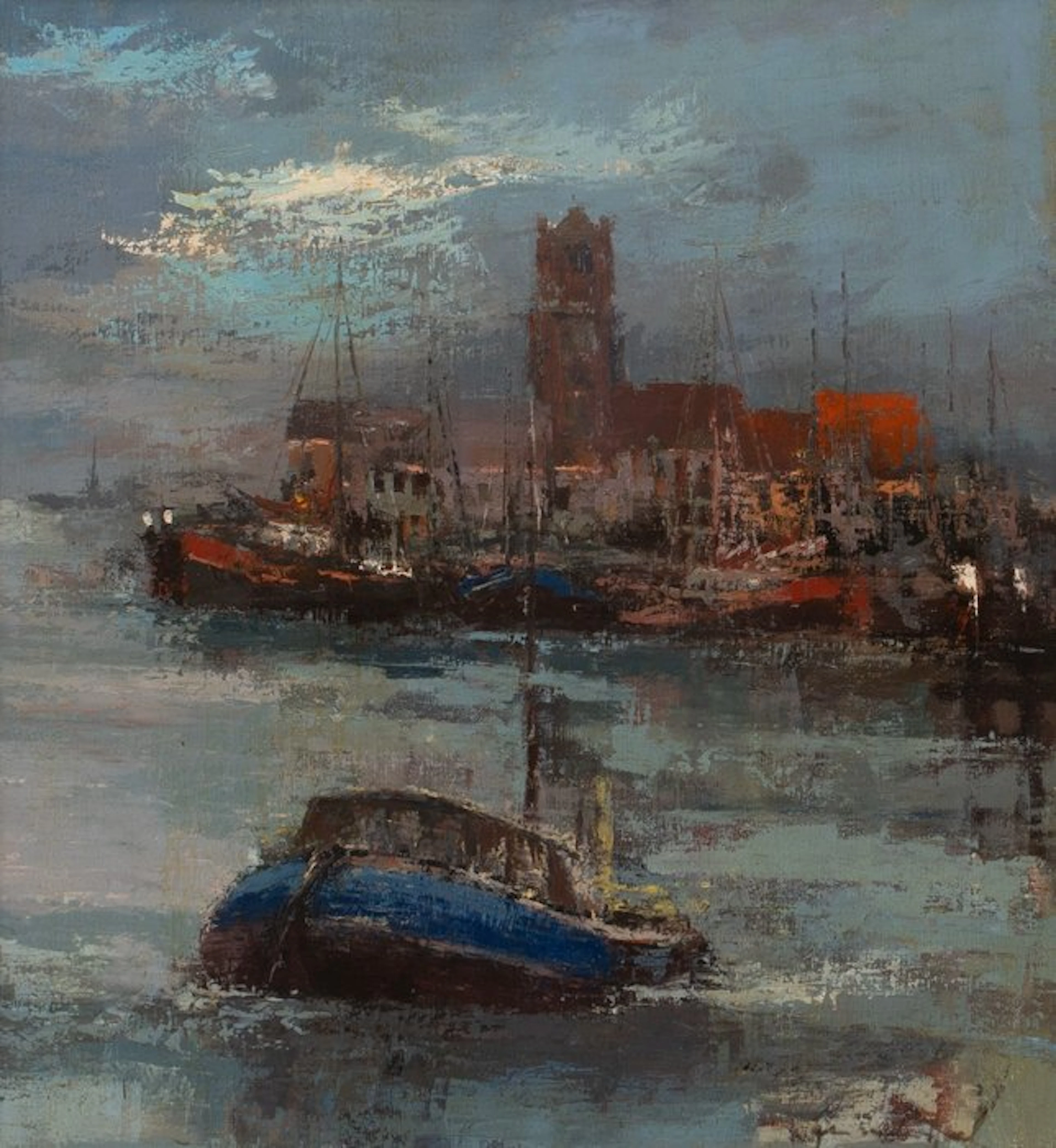 Jan van den Hurk (1917-2002) - De haven van Hellevoetsluis