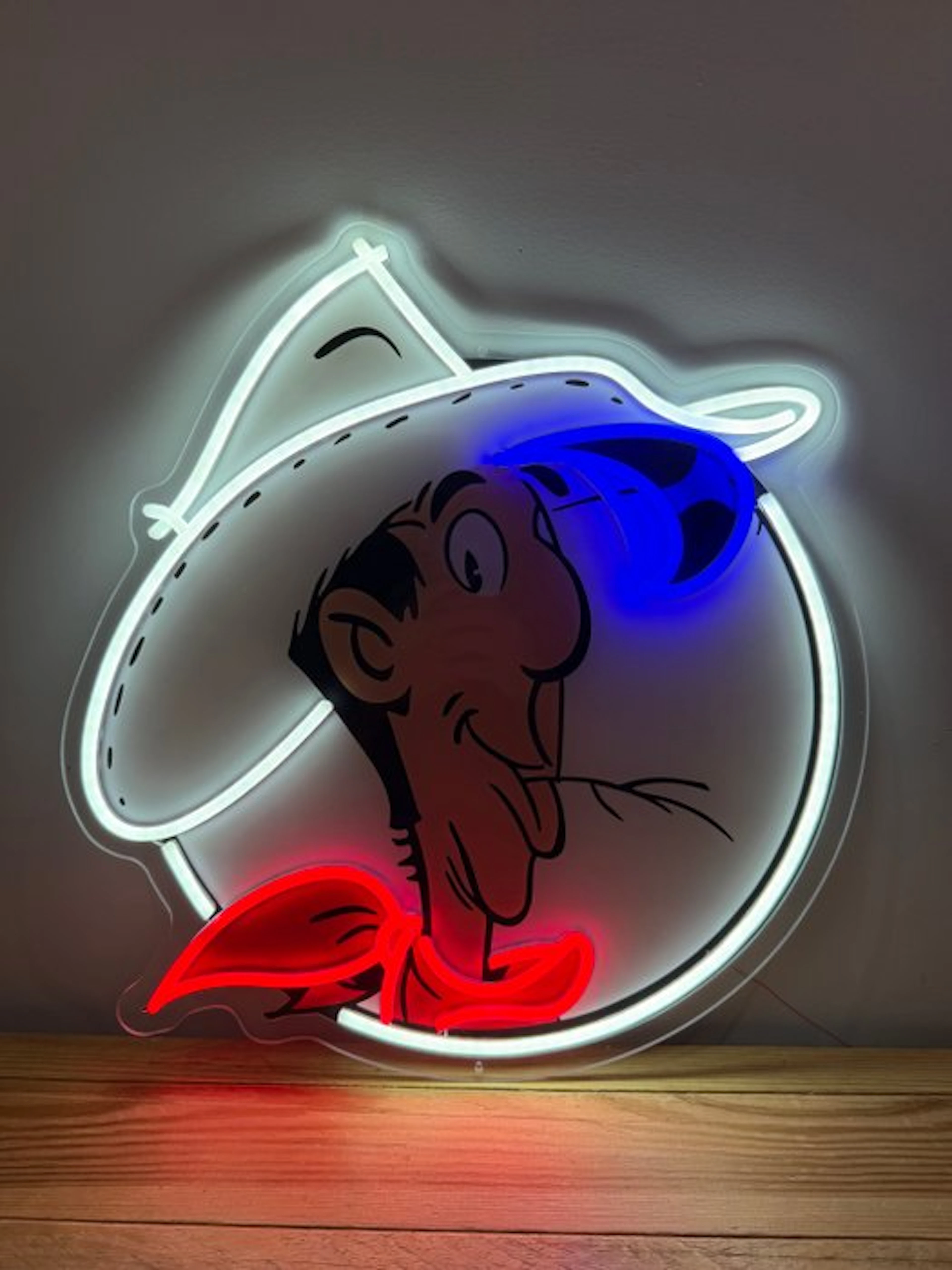 Enseigne néon publicitaire Lucky Luke - Neon light sign - Plexiglass