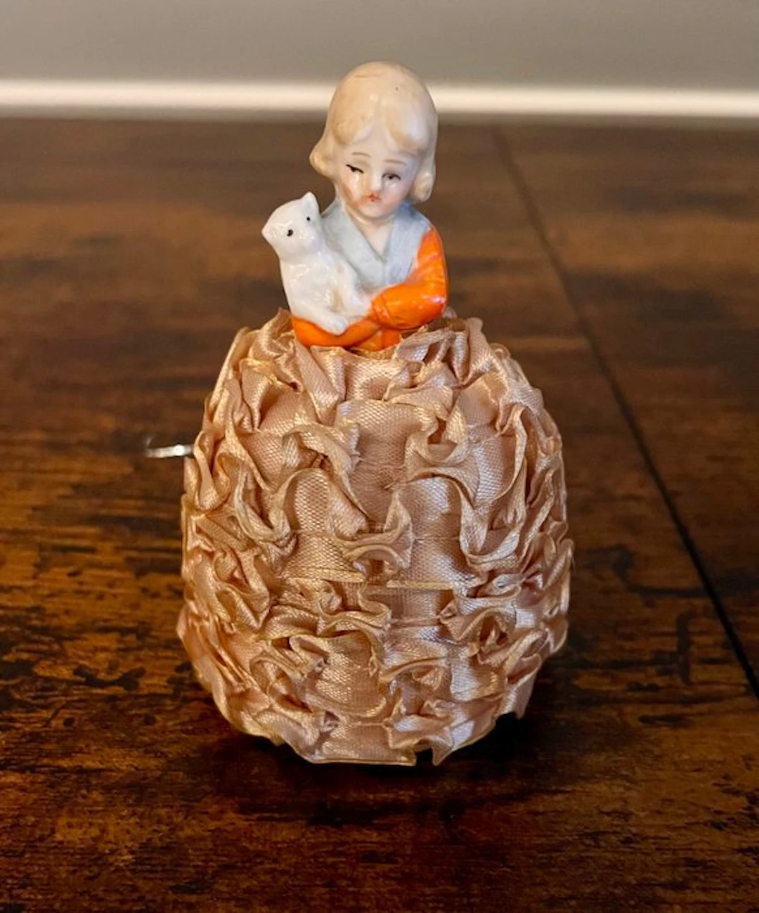 Figurine - Half doll pincushion / antique sewing...
