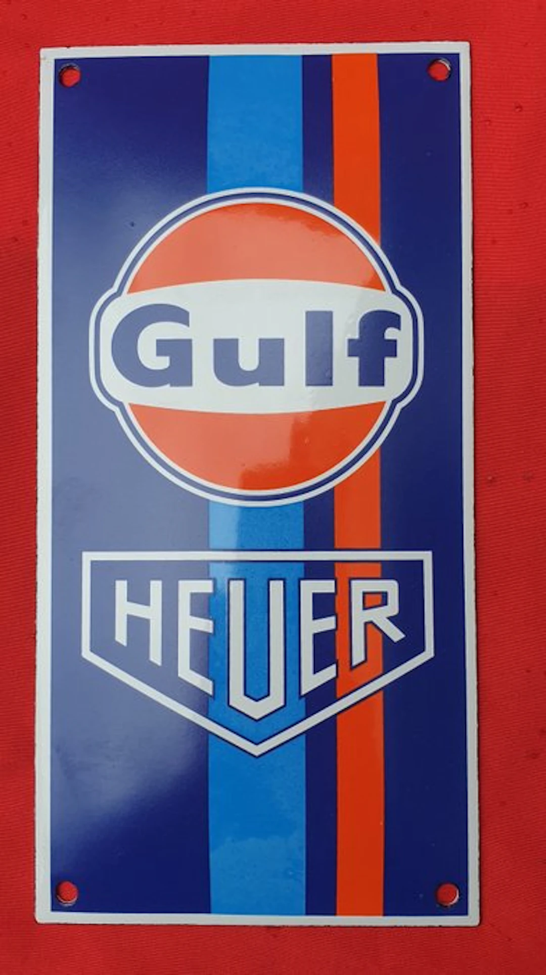 Aus Sammlung - Gulf Heuer - Enamel sign - Enamel, Metal