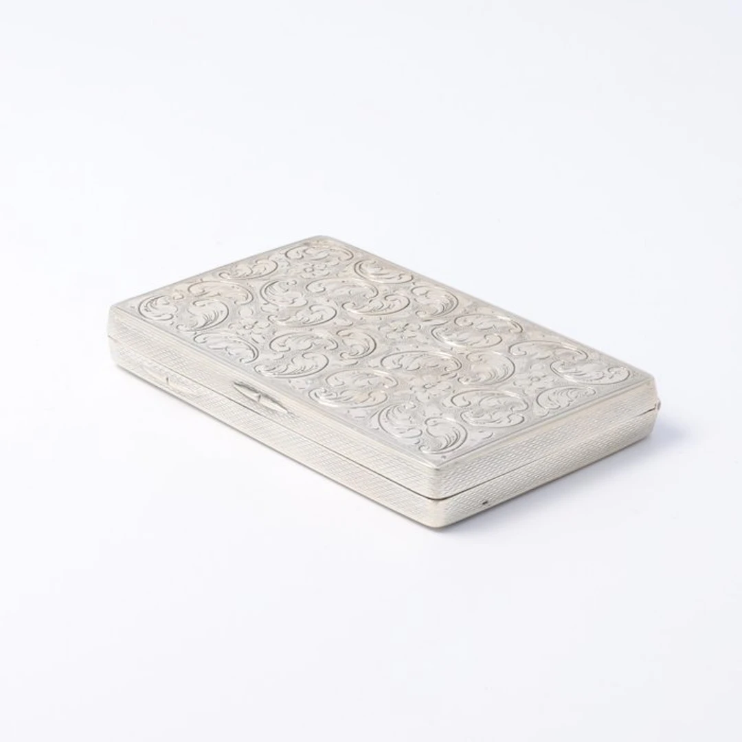 Franz Scheurle. Visitekaart etui. - Box - .830 silver