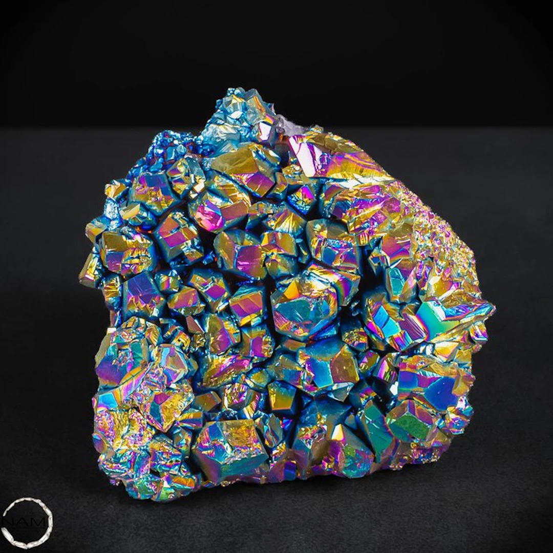 Spectacle of Light: Aura-Amethyst Druse in rainbow colors- 729.19 g