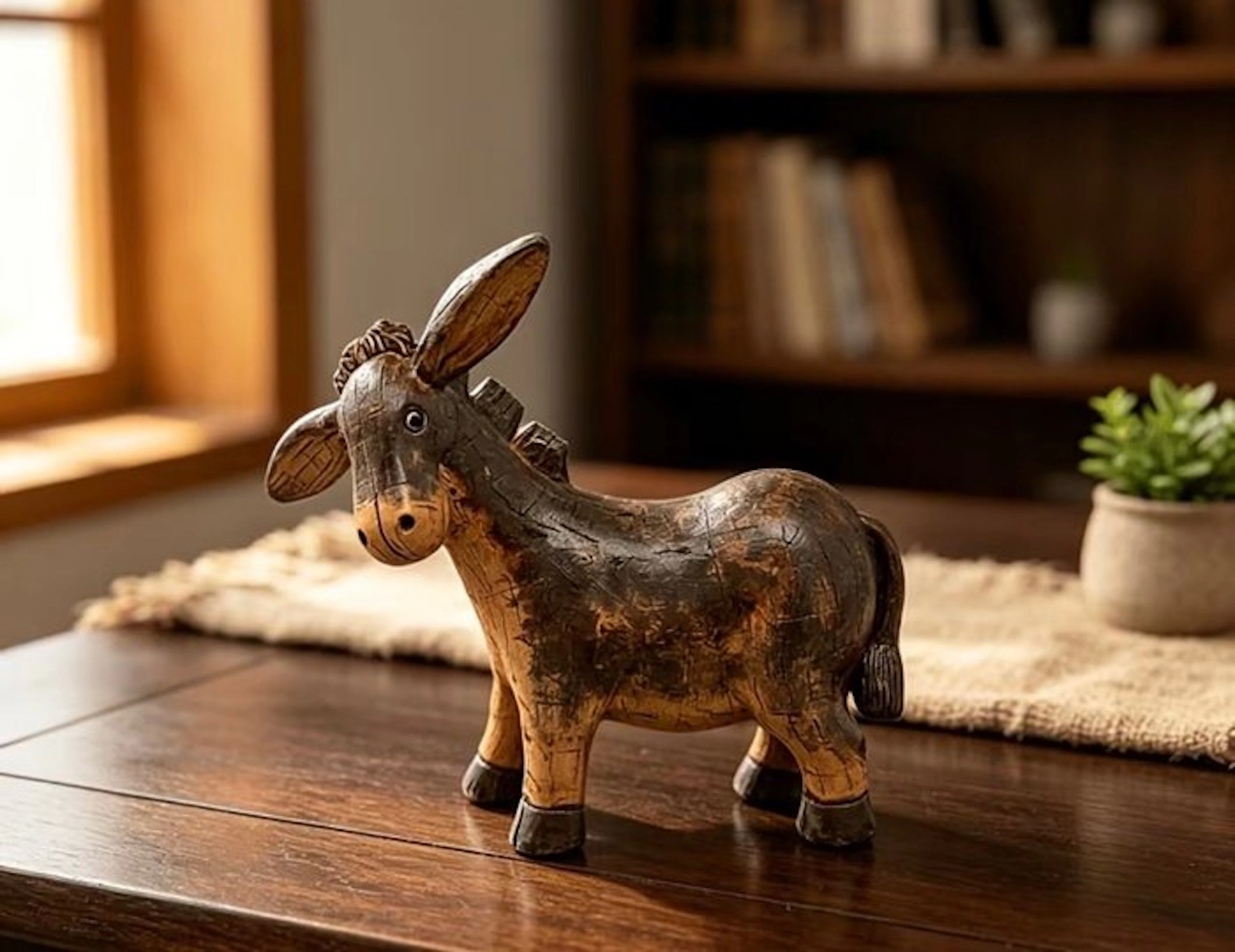 Unknown - Figure - Donkey figurine - Wood