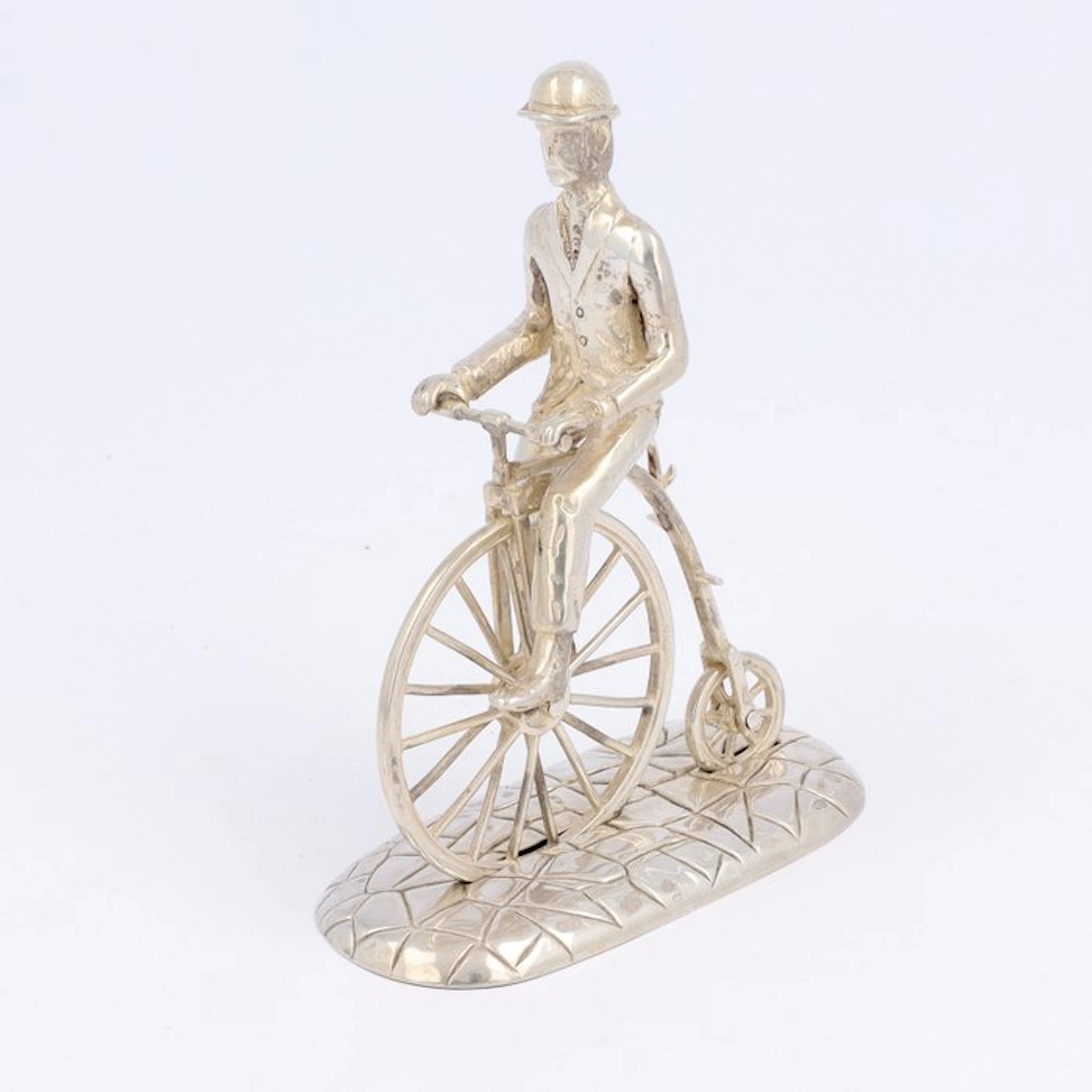 Menegatti Brothers - 'Hoge bi' fiets - Figurine - .835 silver