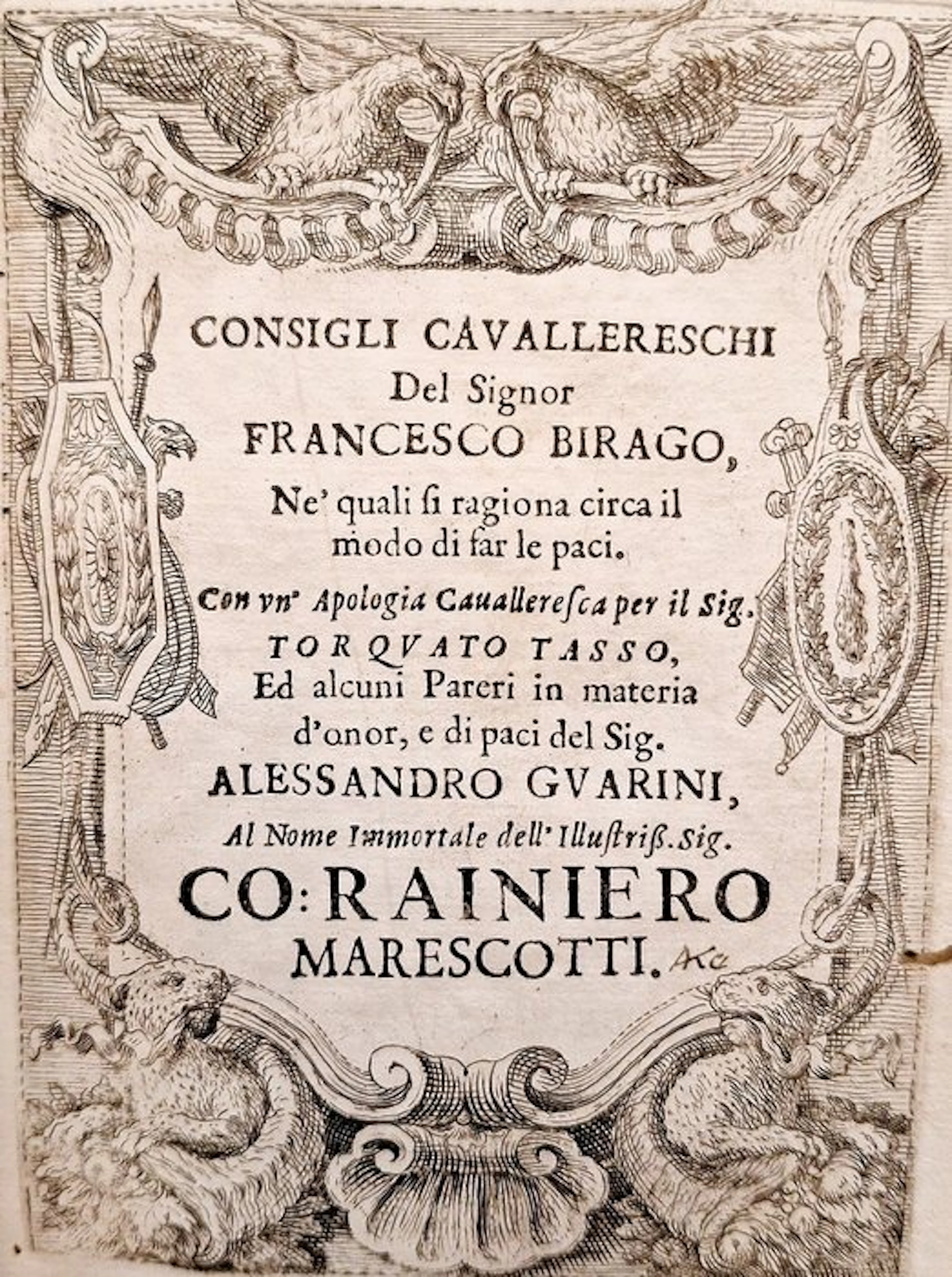 Birago / Guarini - Consigli Cavallereschi - Pareri in...