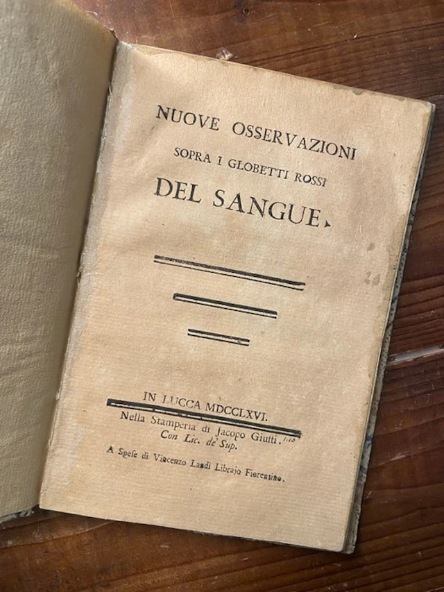 Felice Fontana - Nuove osservazioni sopra i globetti rossi del sangue - 1766