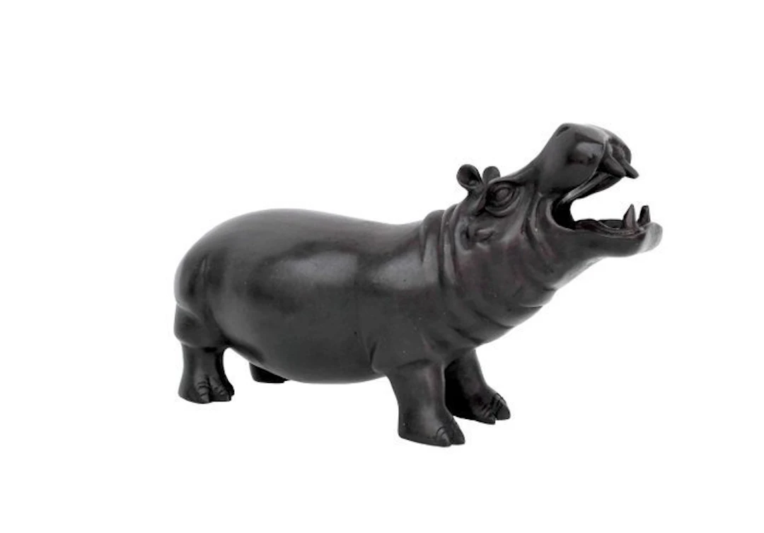 Figurine - Beeldje - nijlpaard - Brons - Bronze