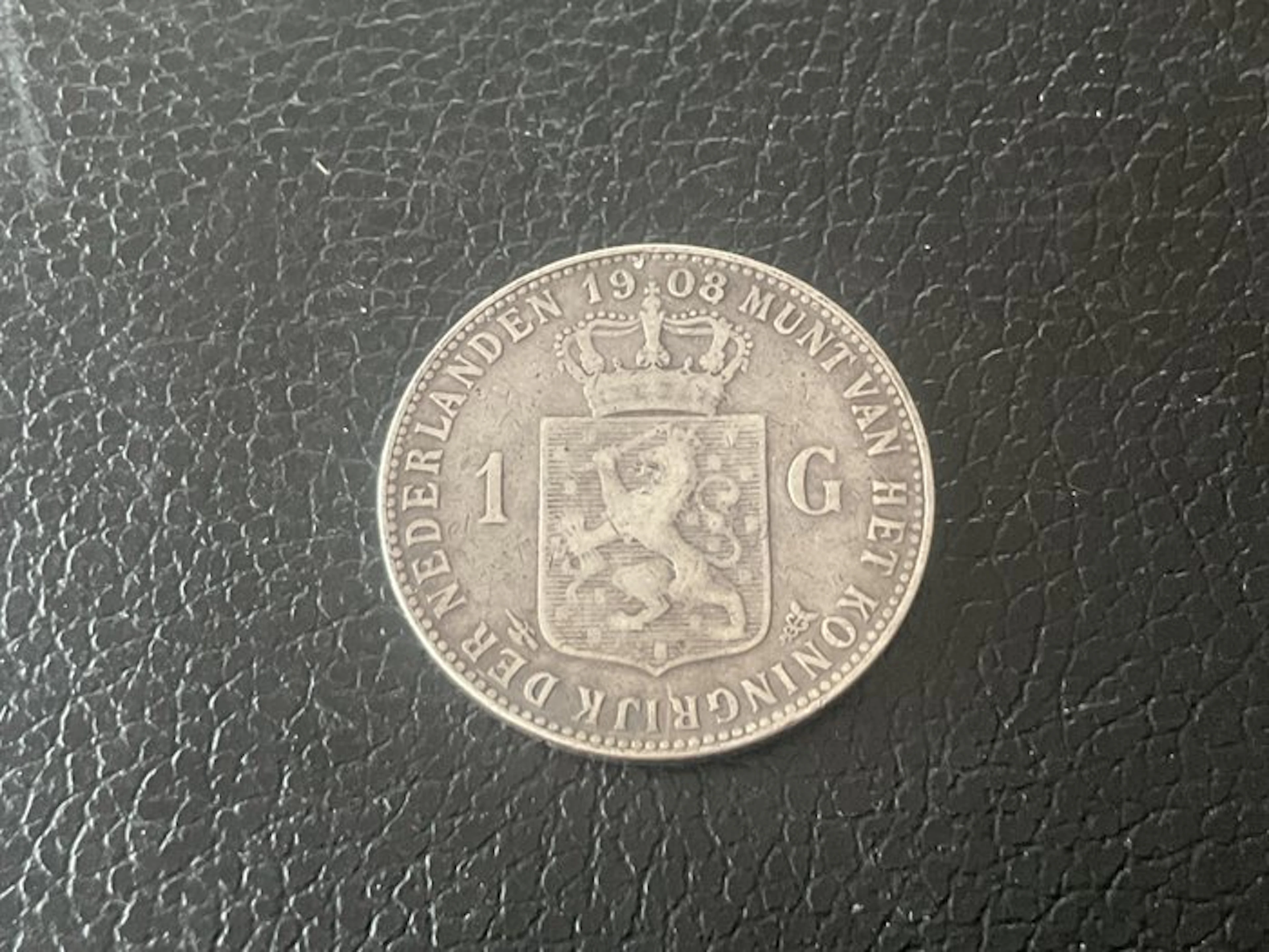 Netherlands. Wilhelmina. 1 Gulden 1908 (No reserve price)