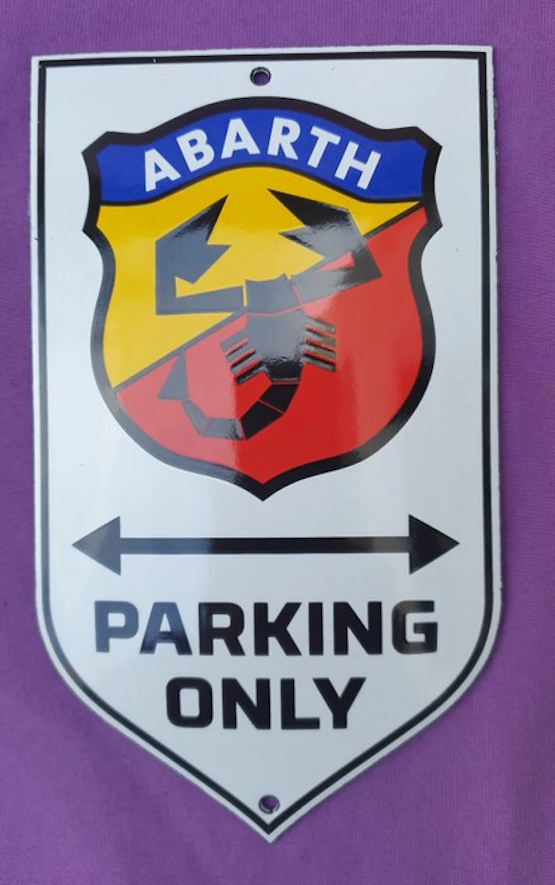 Abarth - Abarth Parking Only - Enamel sign - Enamel, Metal