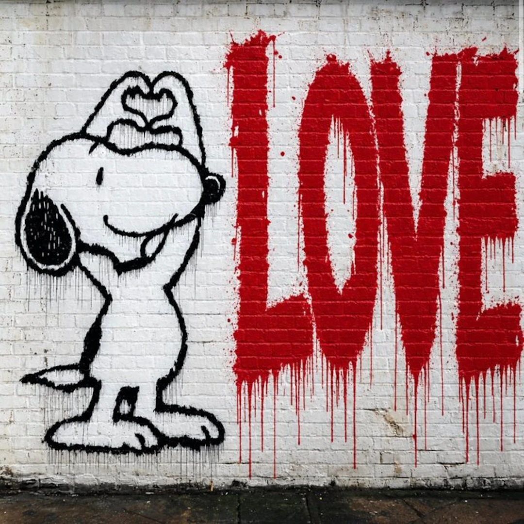 EMIR BERCUTTE - SNOPPY STREET ART LOVE 12 - Toile L -LIMITED EDITION