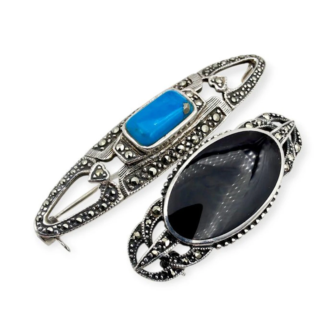 No reserve price - Brooch Silver - Art Deco Revival