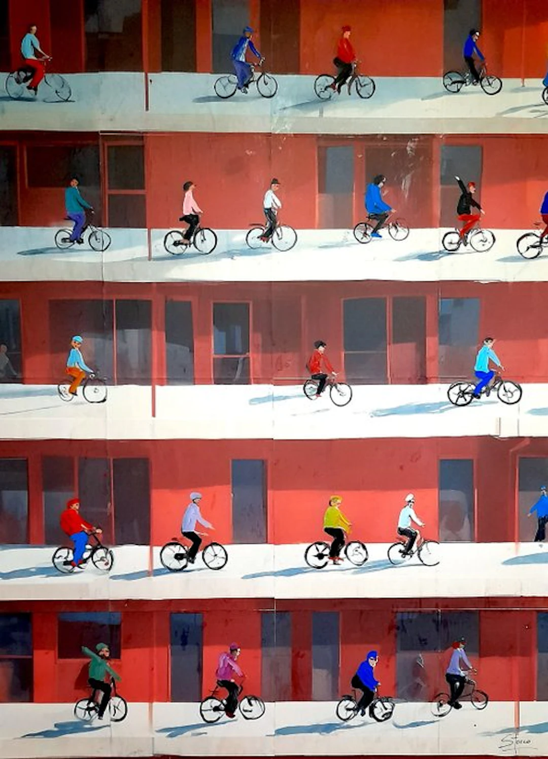 Giorgio Stocco - Cyclists 34- opera unica