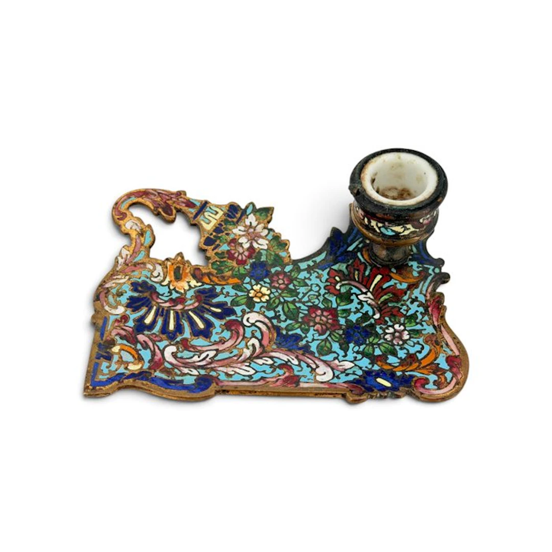 Candelabrum - Brass - Cloisonné enamel