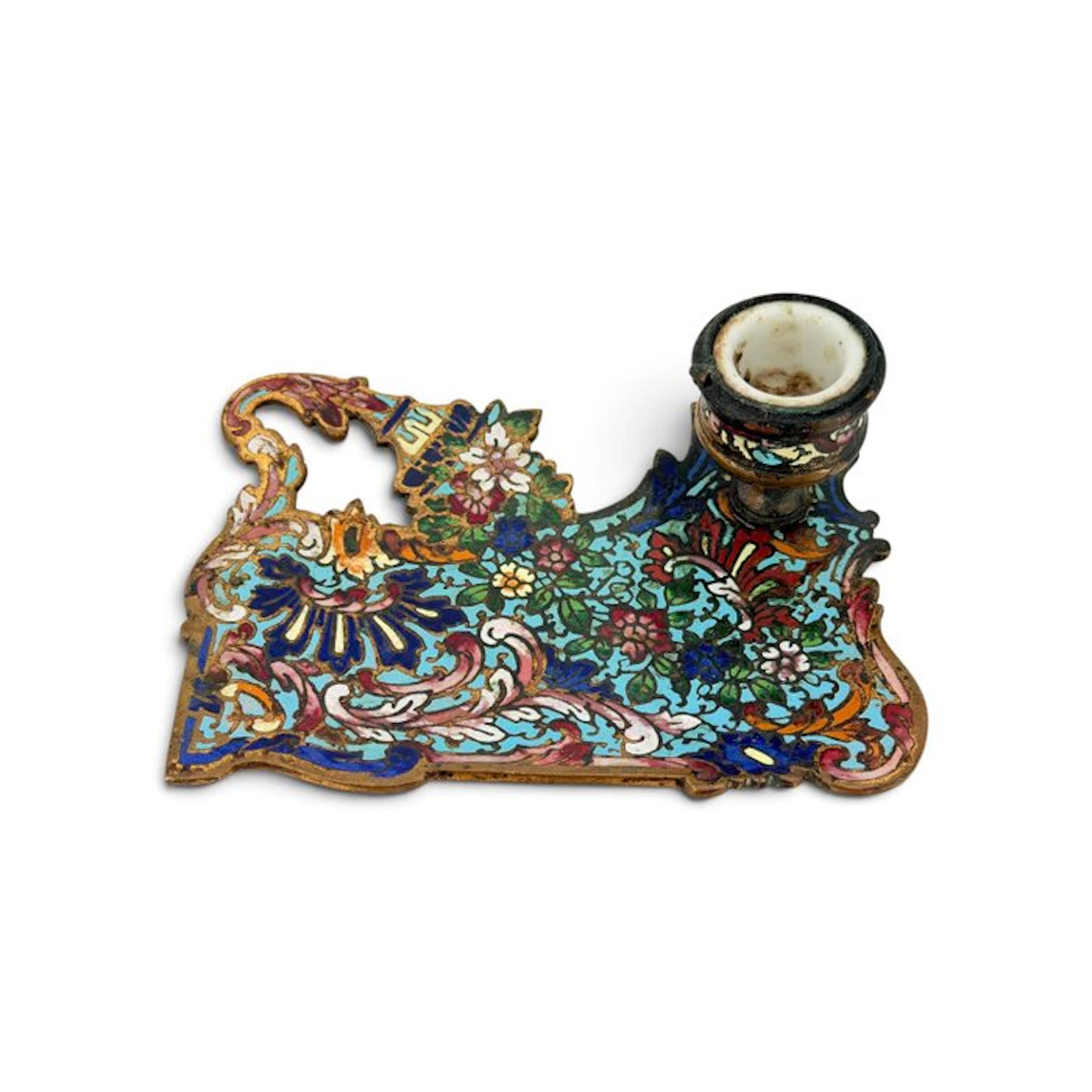 Candelabrum - Brass - Cloisonné enamel