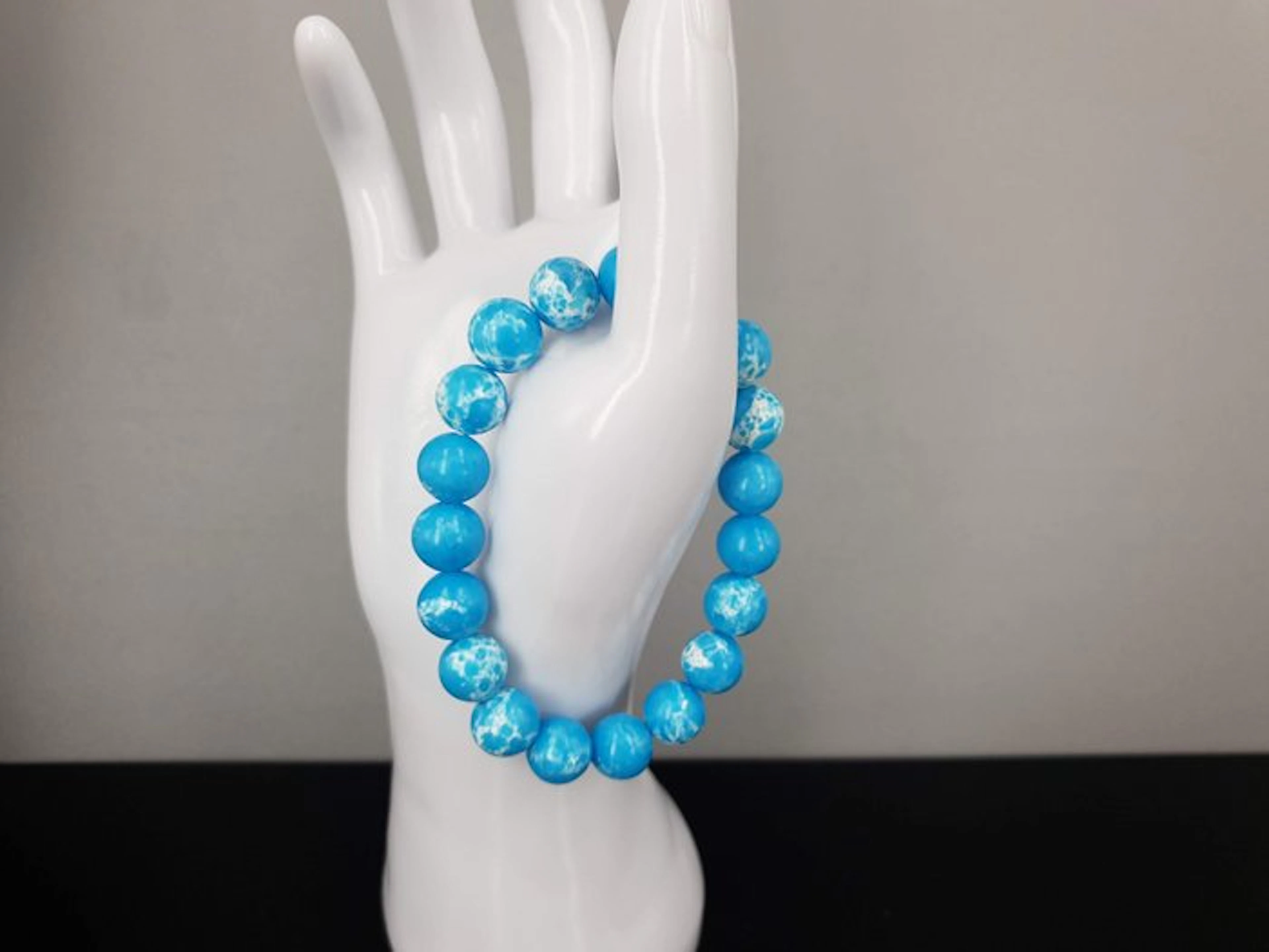 Natural Larimar Gemstone Circuit: 14,5 cm - 15,5 cm / Free Shipping - Bracelet